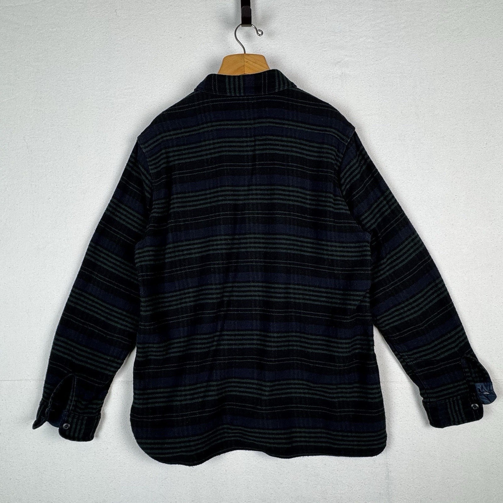 Birdwell Beach Britches Men's 2XL Flannel Cotton L/S Shirt Navy Green Plaid