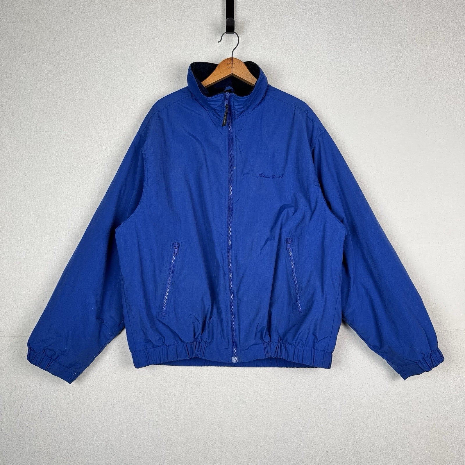 Vintage Eddie Bauer Men’s Polartec Blue Nylon Insulated Windbreaker Jacket *Read