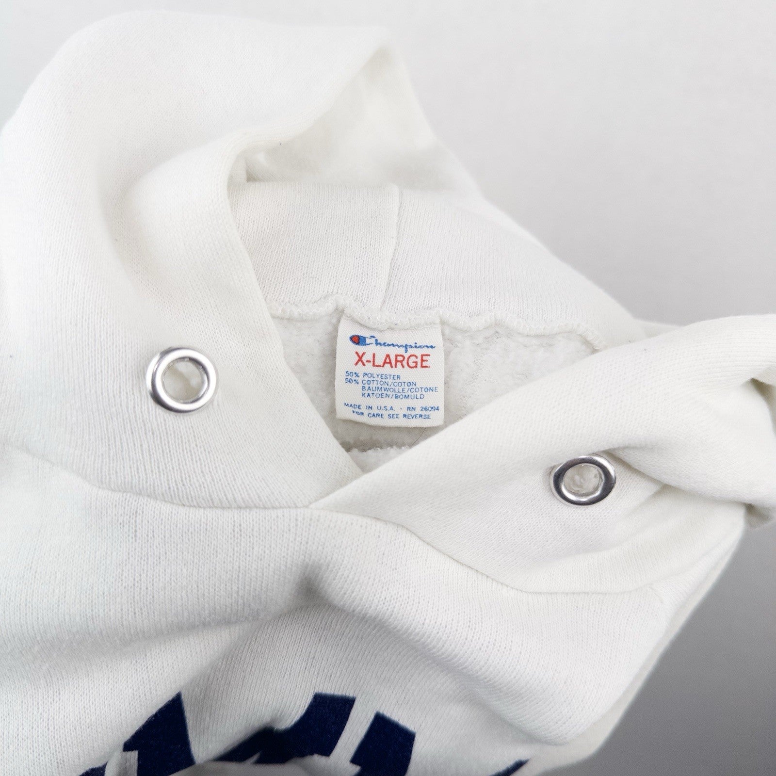 80’s Vtg Champion USMMA Merchant Marine Academy Kings Point XL White Hoodie USA