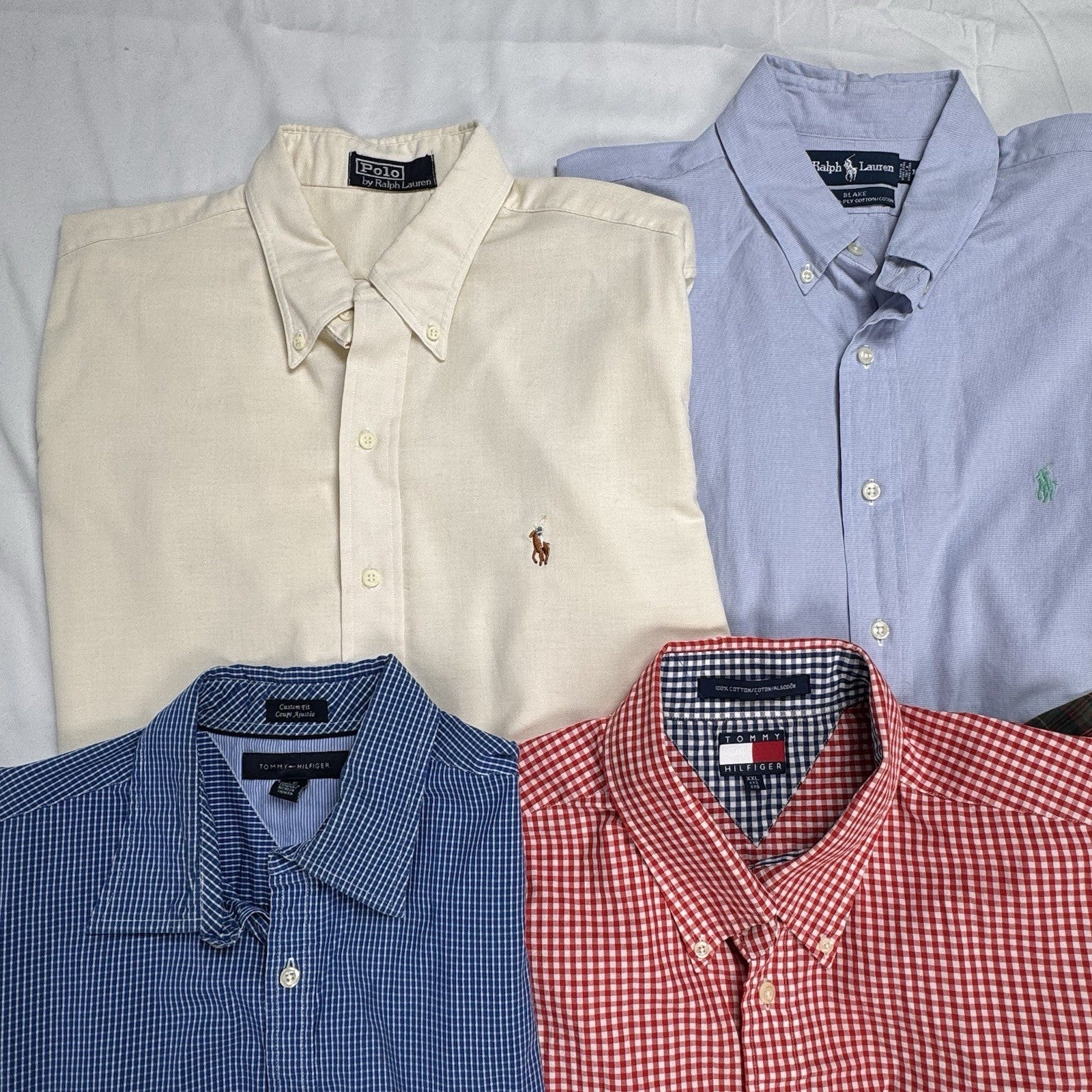 Lot of 10 Ralph Lauren, Tommy, Abercrombie Long Sleeve Oxford Shirts M,L,XL,2XL