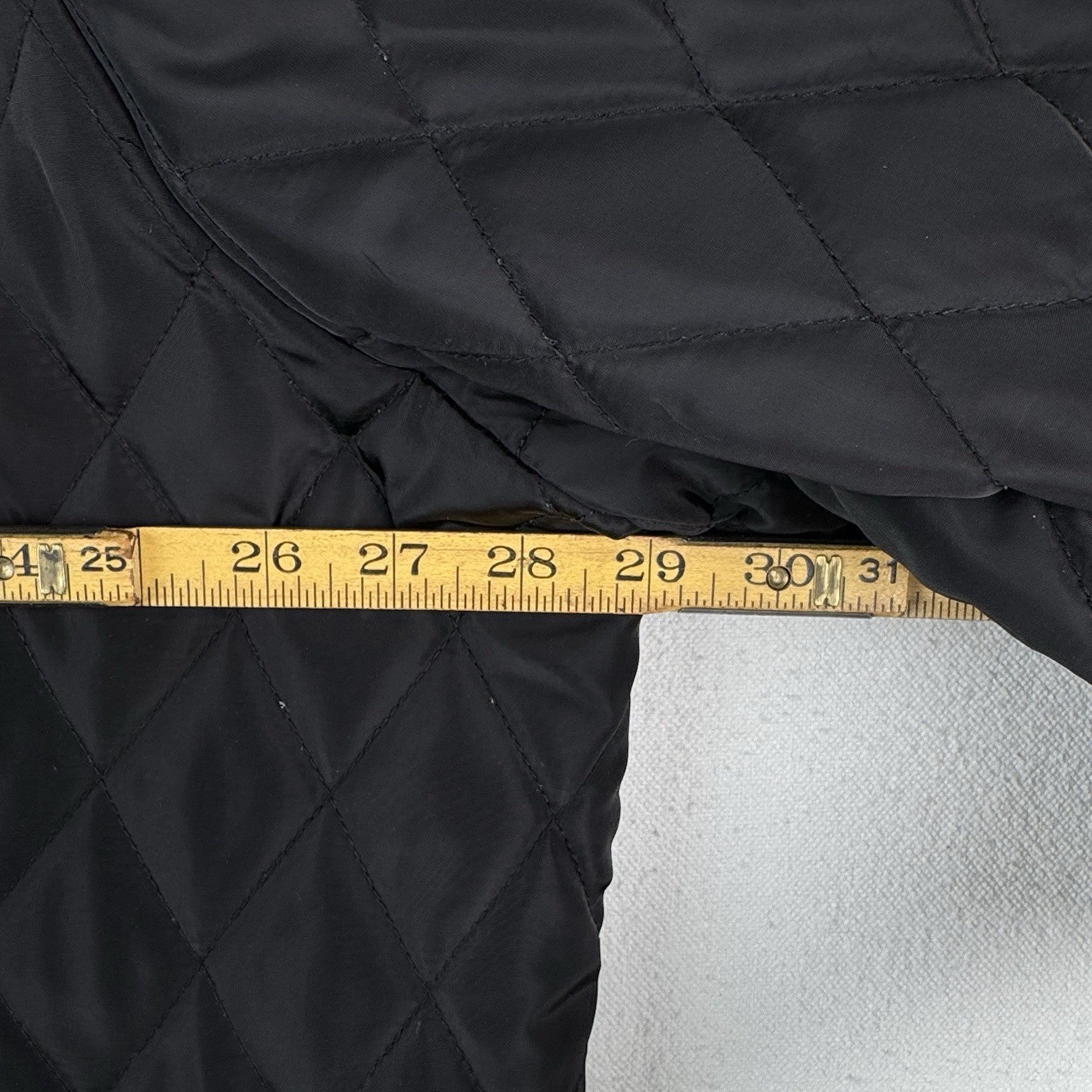 Lauren Ralph Lauren Diamond Quilted Women's 2X Black Hooded Jacket Elbow Patches