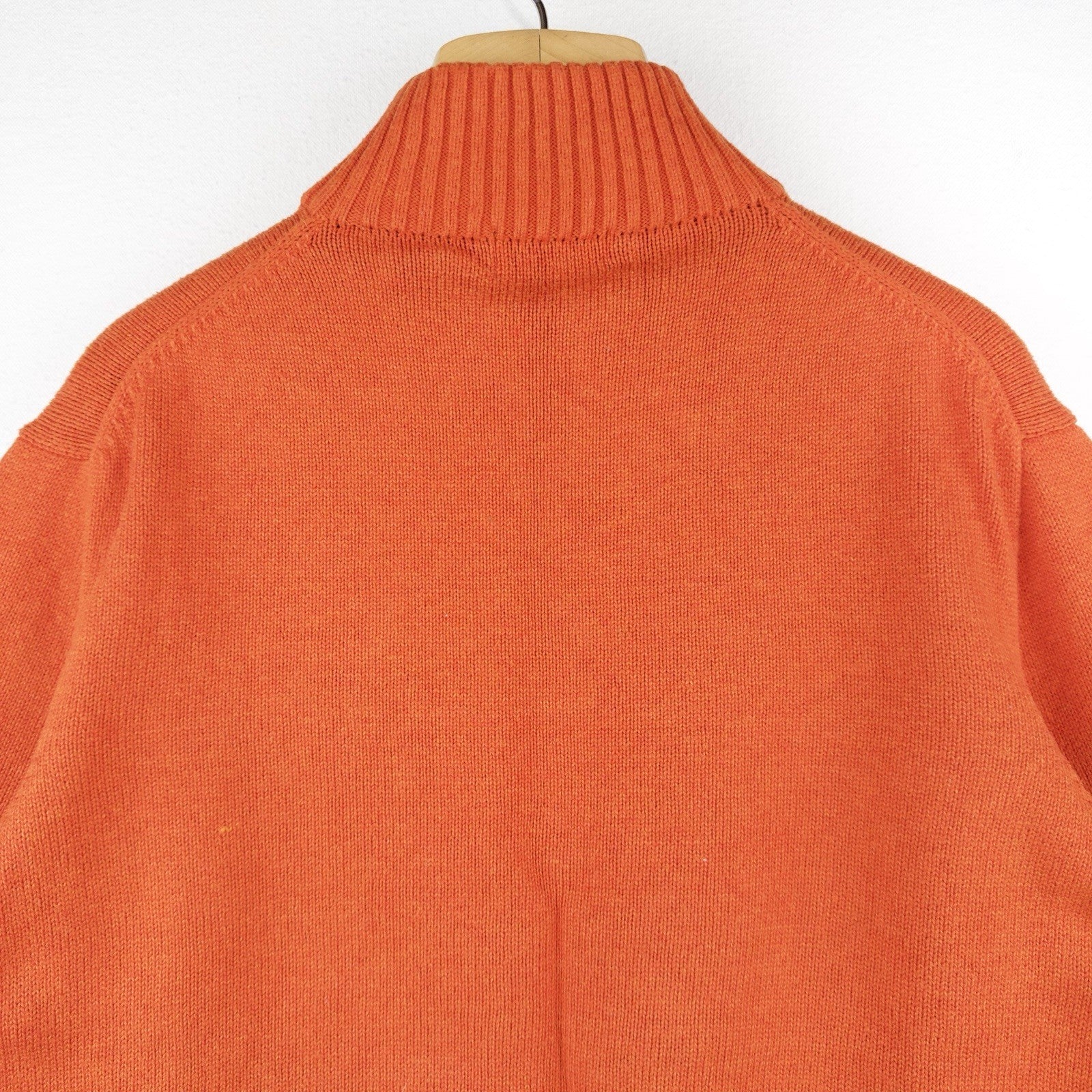 Polo Ralph Lauren Men’s XL Orange Cotton Quarter Zip Pullover Sweater