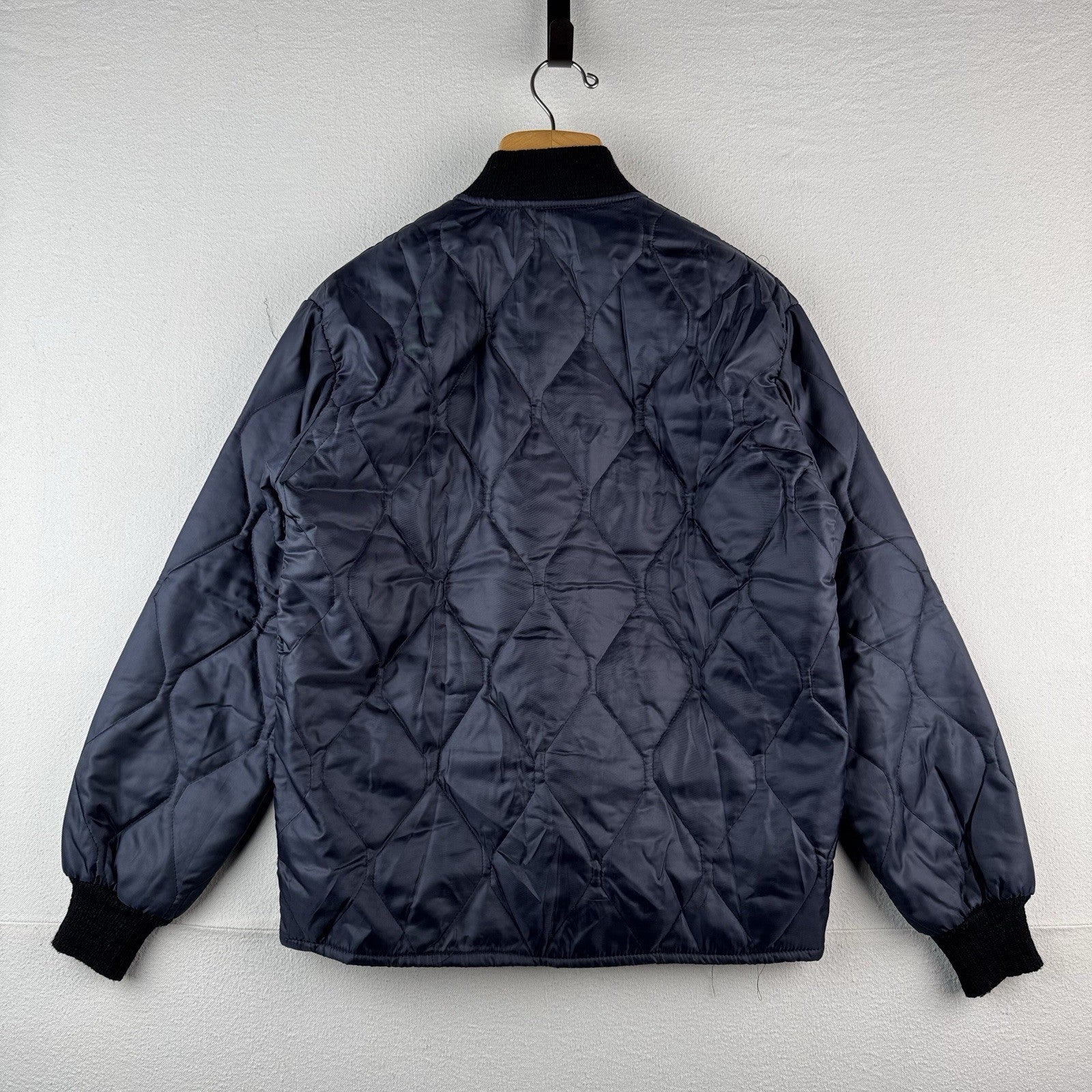 80’s Vtg Quilted Liner Jacket Blue Dacron Workwear Bomber Medium Made In USA
