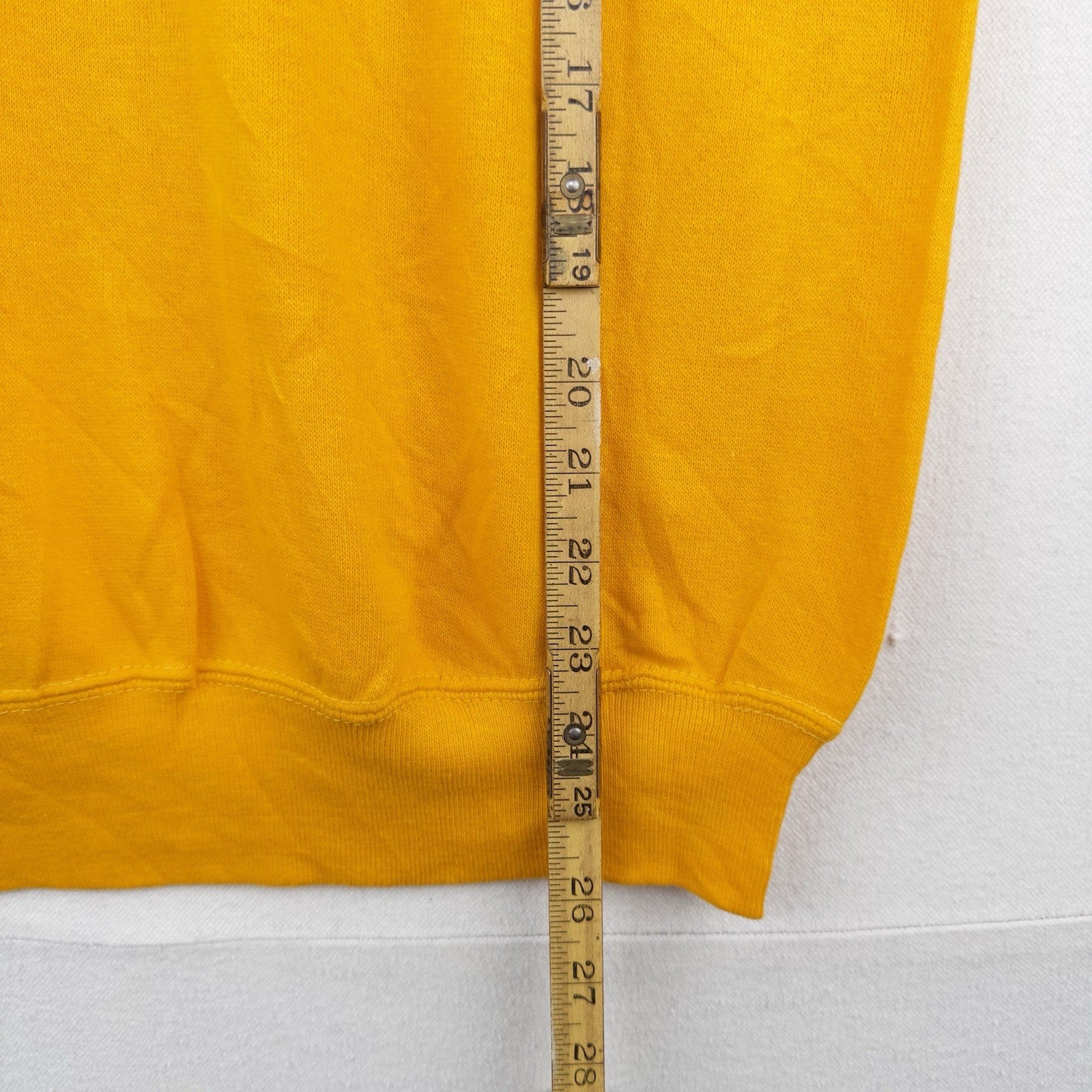 60’s Vtg Short Sleeve Yellow Raglan Mens S Sweatshirt RN14179 Creslan/Cotton USA