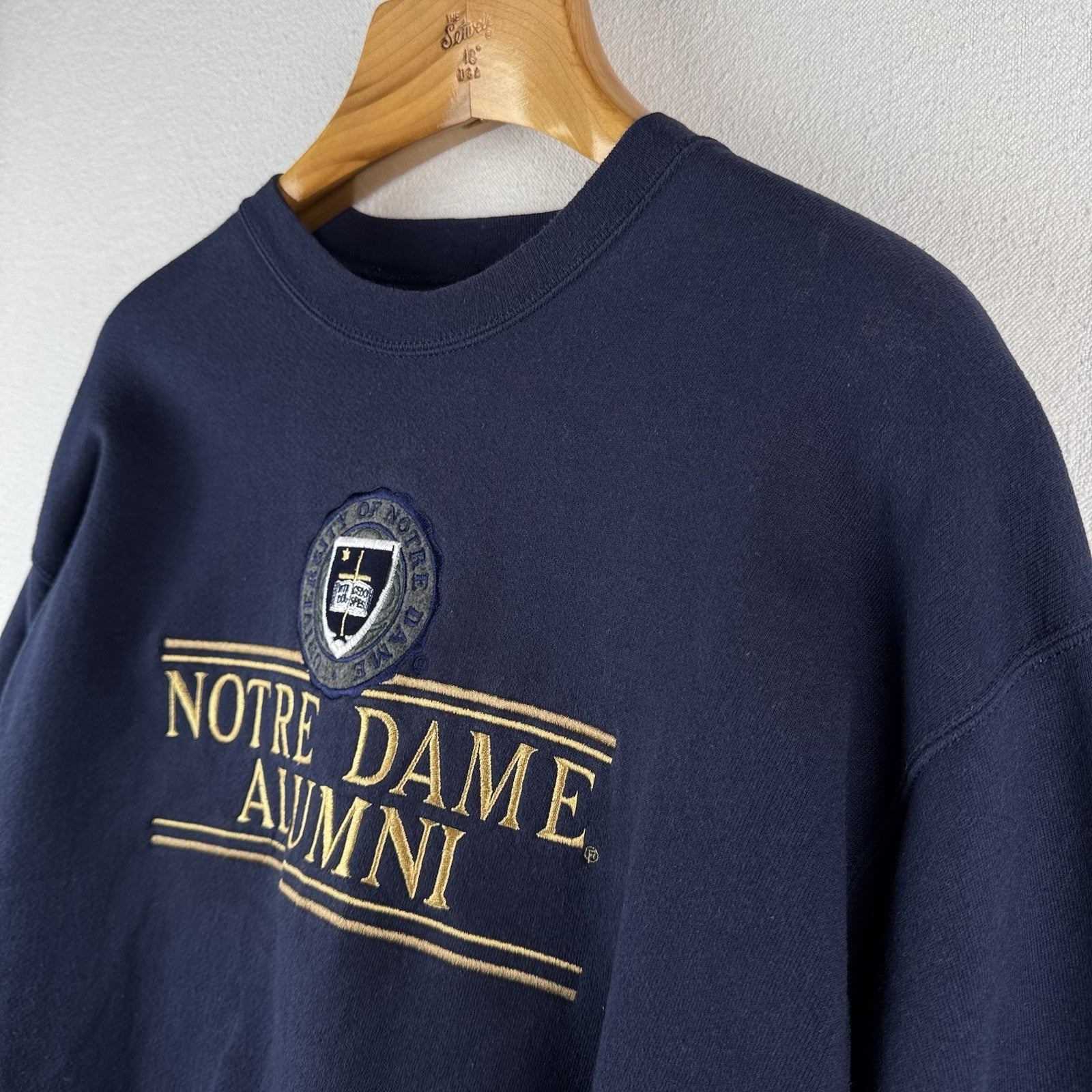 90’s Vtg JanSport Univ Notre Dame Alumni Crew  Embroidered Sweatshirt L Blue
