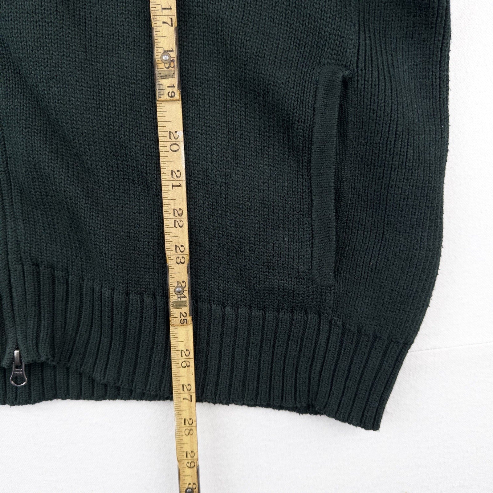 90’s Vtg Polo Ralph Lauren Heavy Knit Zip Sweater Jacket Men’s L Hunter Green