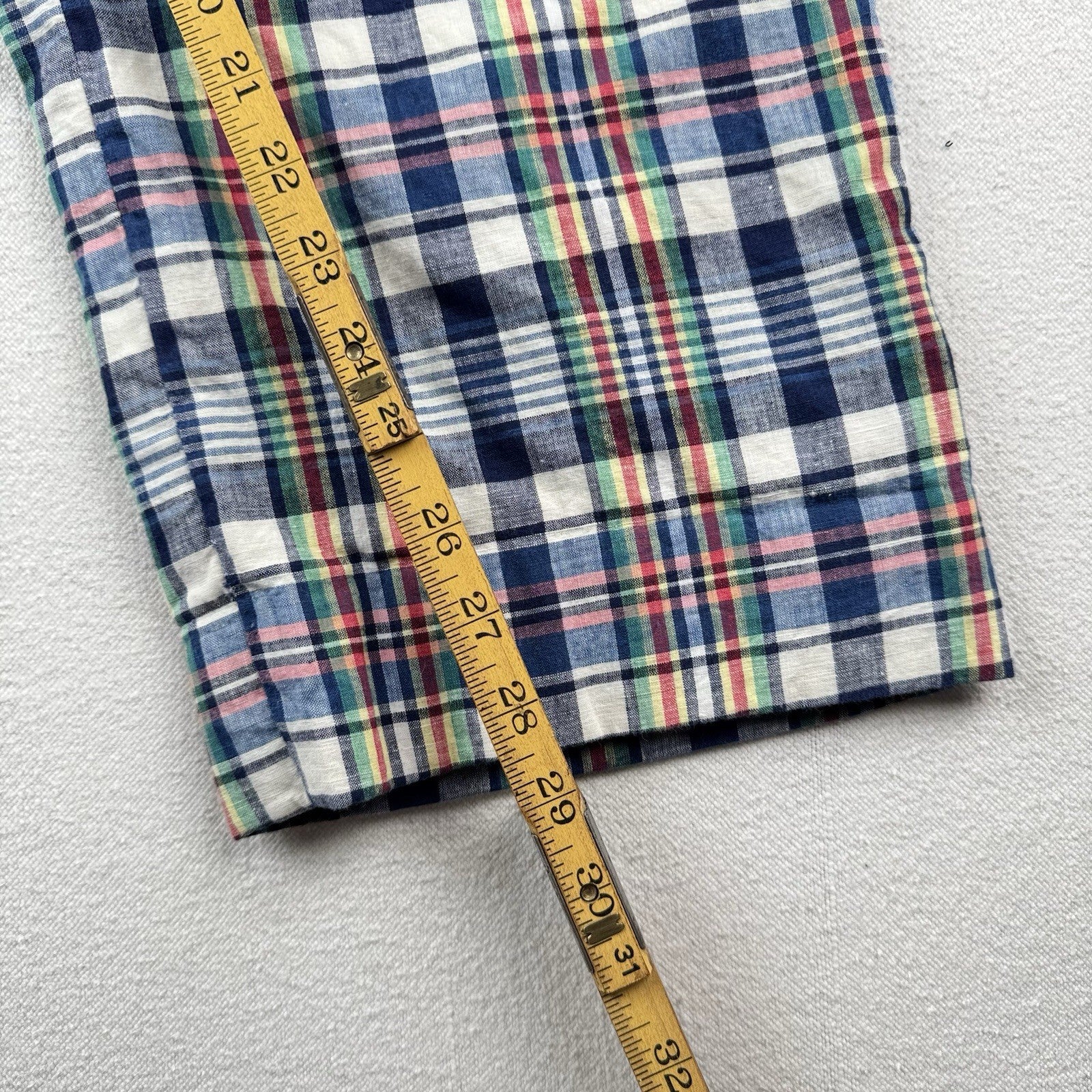 80’s Vintage Brooks Brothers Madras Plaid Chino Pants Men’s 32x28 Made In USA