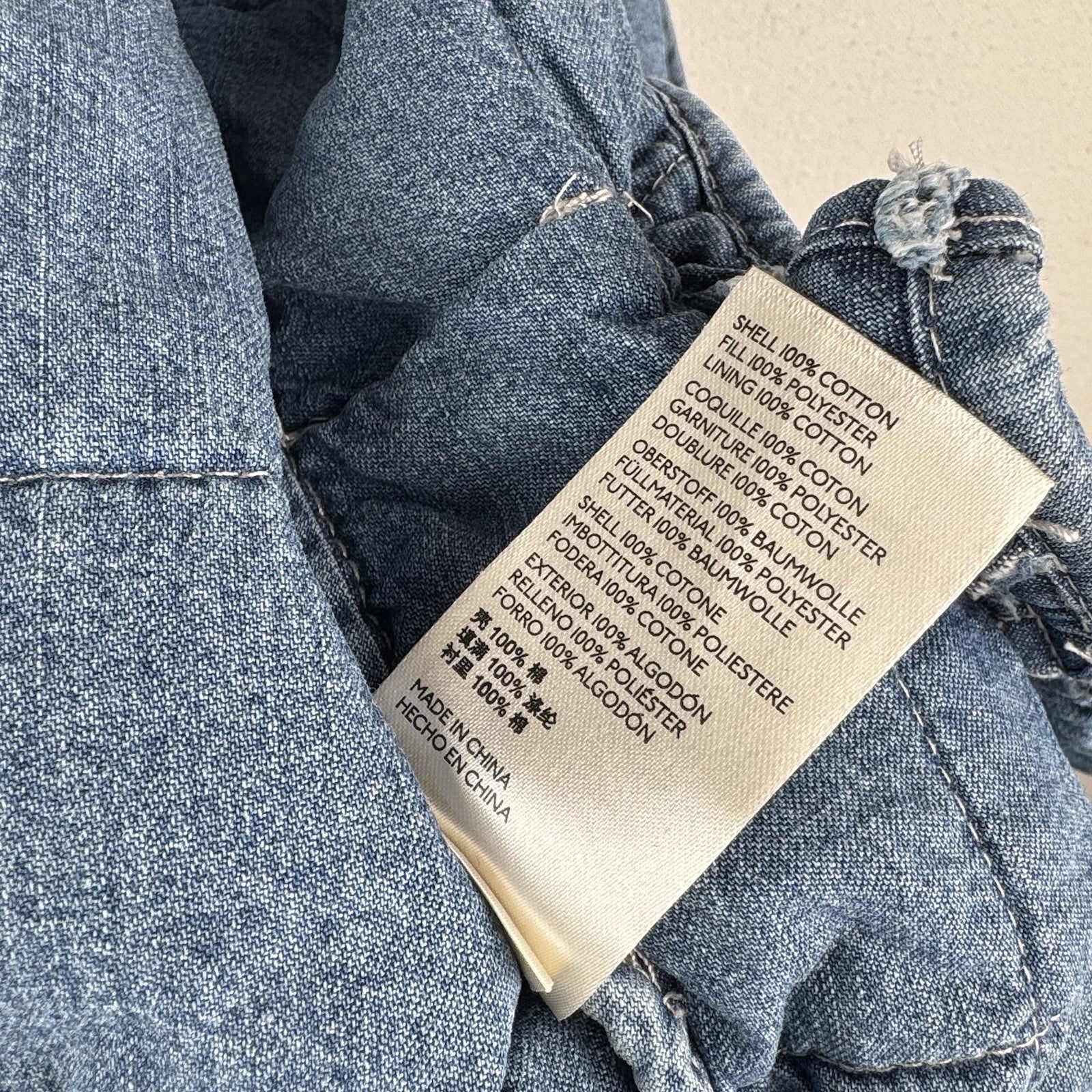 Free People Dolman Quilted Chambray Jacket Slouchy Indigo Blue Denim Medium