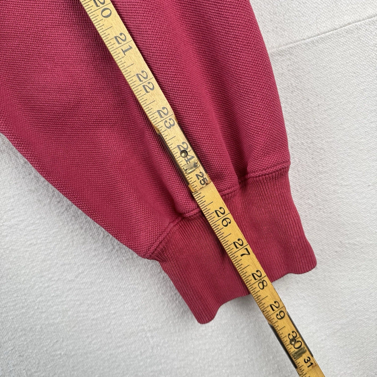 90’s Vtg Polo Ralph Lauren Jersey Sweatshirt Men XL Red Pink Raglan *Sunfaded