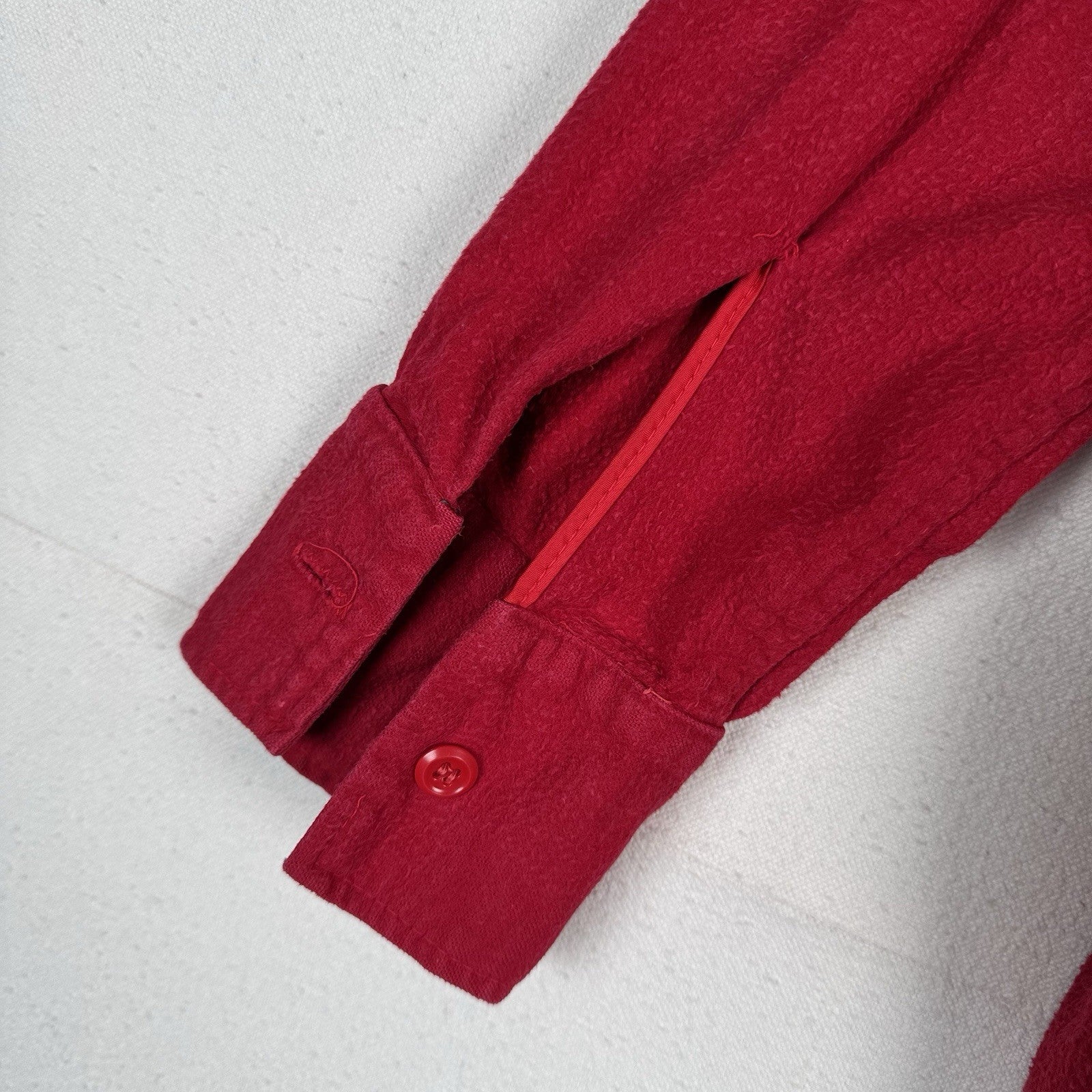 Vintage Melton Deerskin Chamois Flannel Shirt Adult Medium Red 46”
