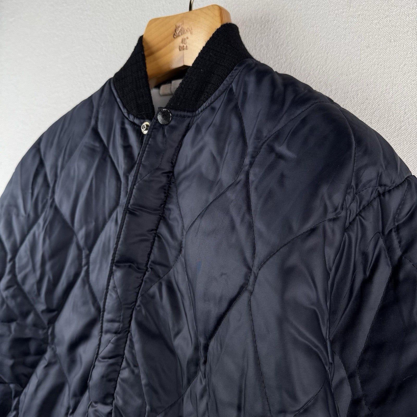 80’s Vtg Quilted Liner Jacket Blue Dacron Workwear Bomber Medium Made In USA