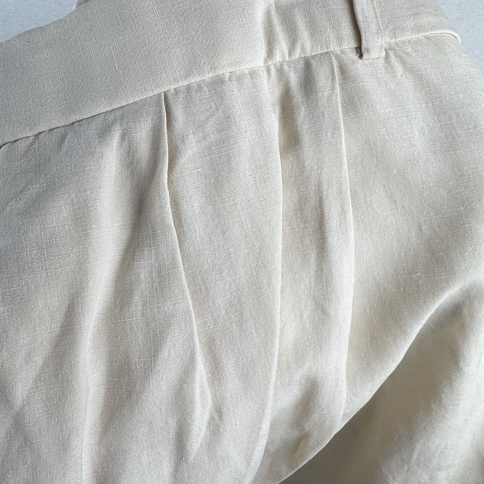 Vintage Polo By Ralph Lauren Linen Silk Shorts Mens 42 Beige Pleated Chino 8"