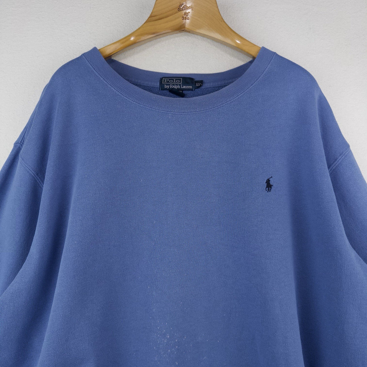 90’s Vtg Polo Ralph Lauren Sweatshirt Men’s 2XL Crewneck Light Faded Blue USA