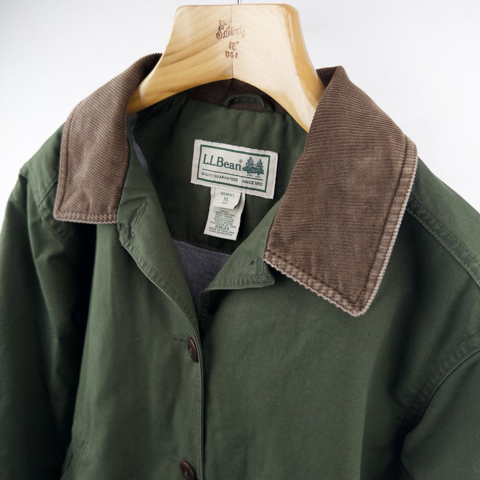 90’s Vtg LL Bean Women’s XL (48) Chore Barn Coat Jacket Lined Rare Green
