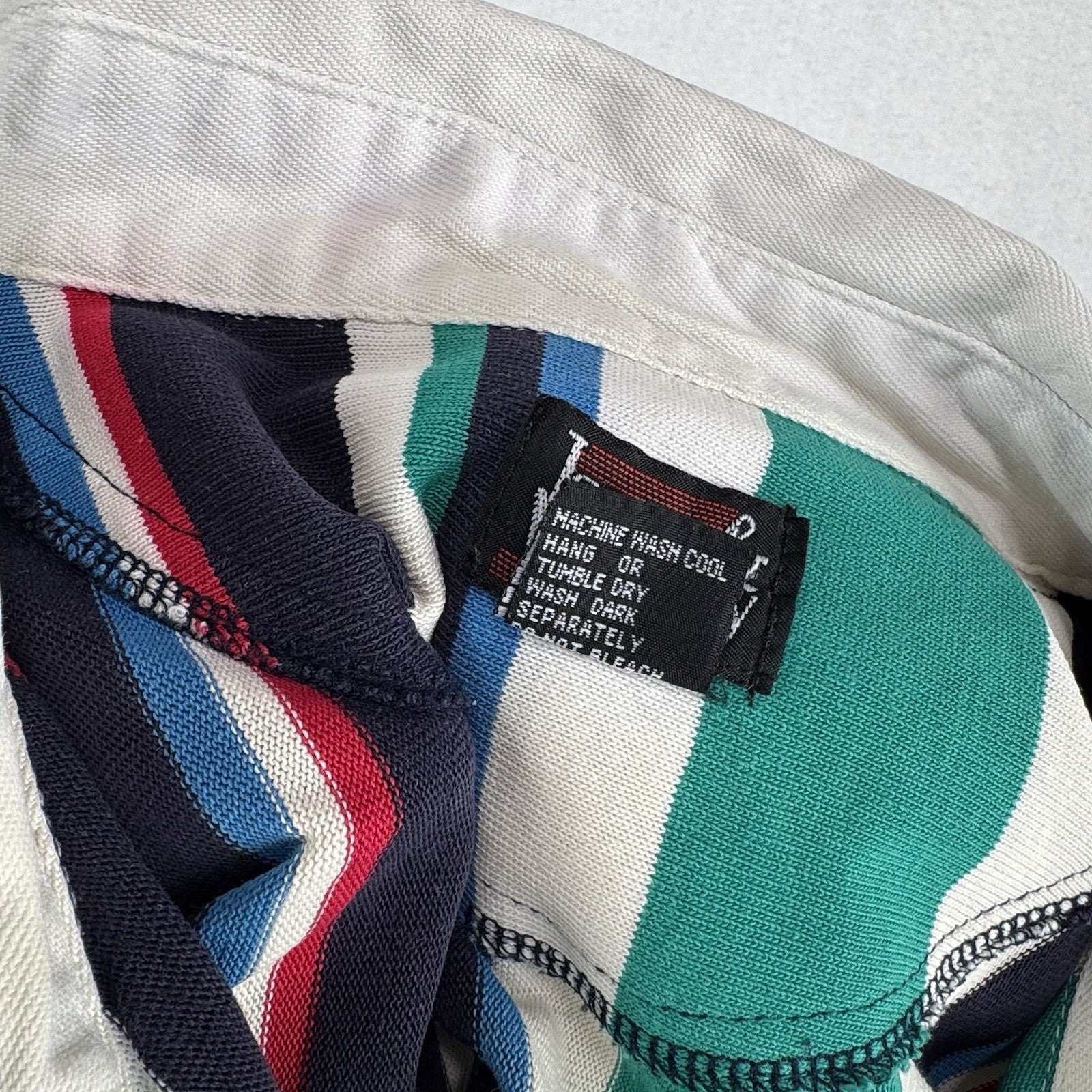 80’s Vtg Jason & Wooley Men’s L Multi Color Striped Rugby Long Sleeve