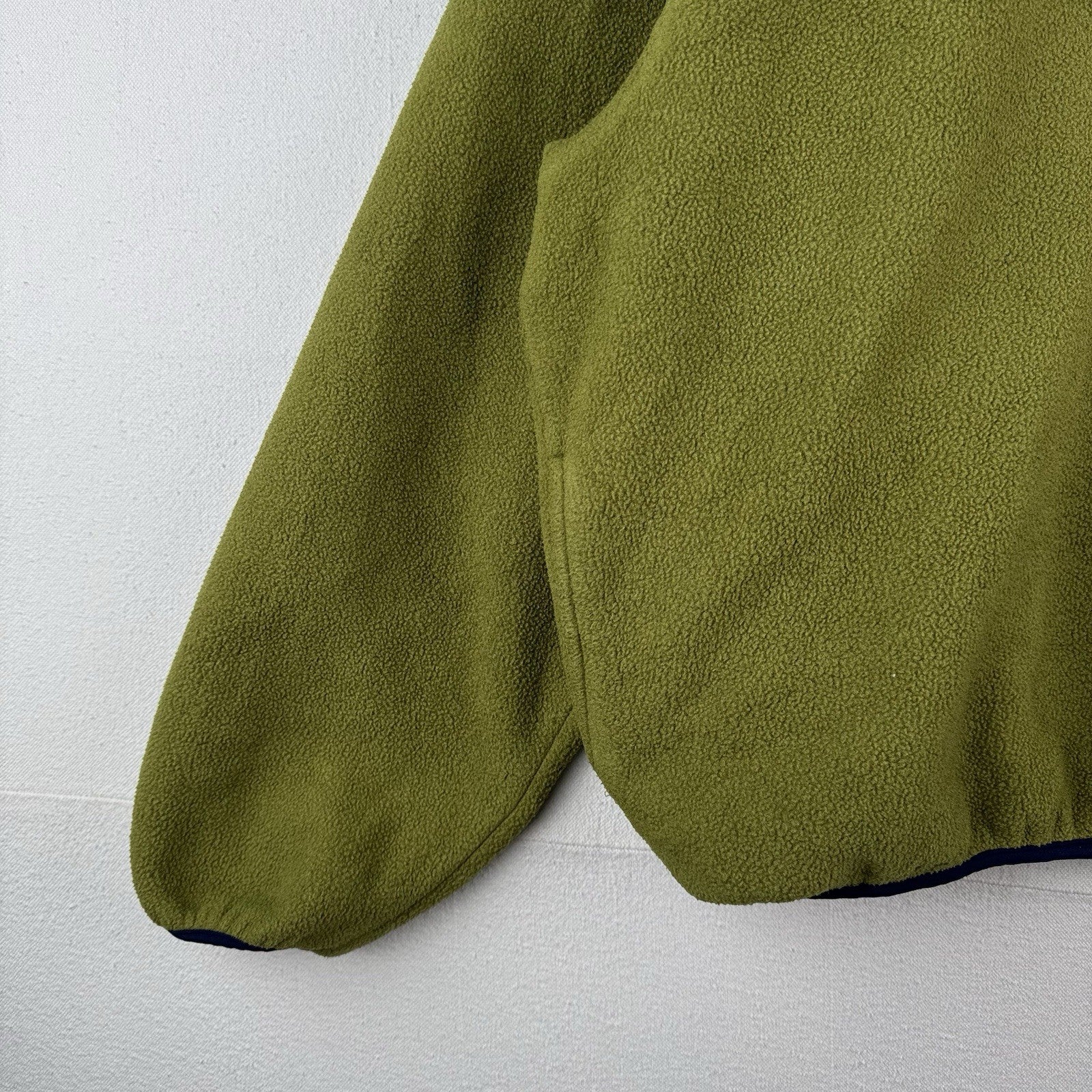 90’s Vtg LL Bean Snap Fleece Pullover Men’s Large Sage Green Jacket Cursive USA