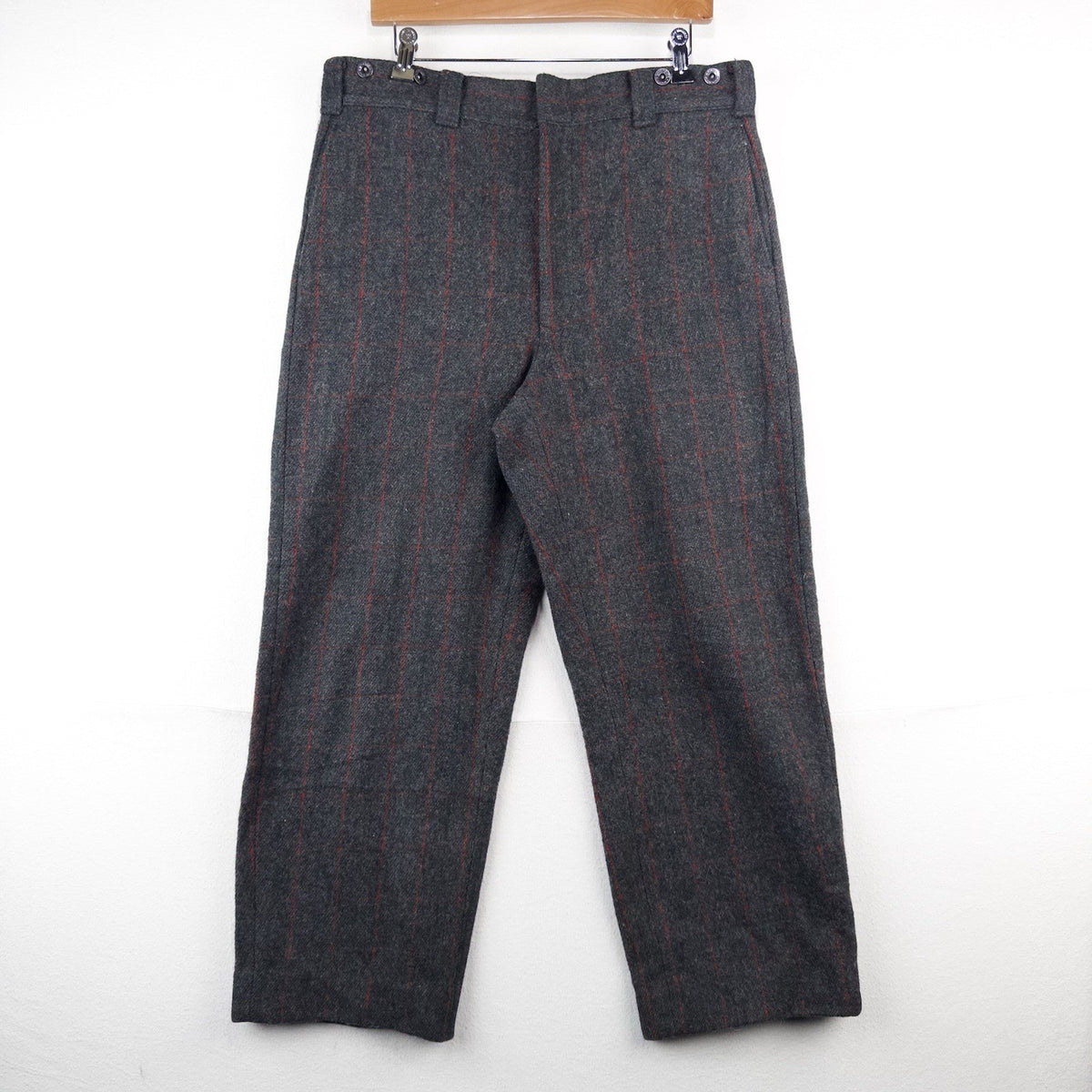 60’s Vtg Woolrich Hunting Malone Pants 34x26 Wool Windowpane Stripe Talon USA