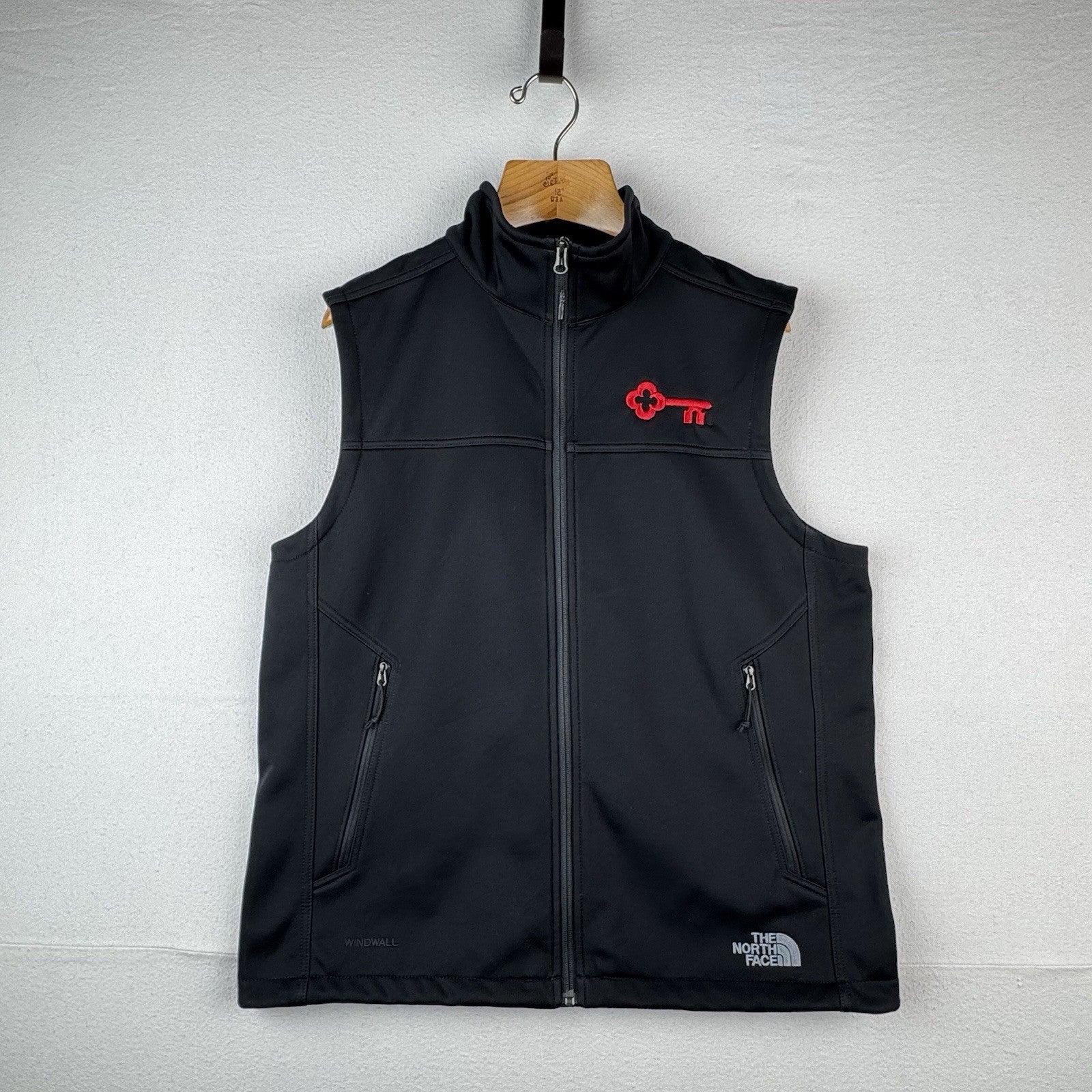 Key Bank North Face Windwall Vest Mens XL Black Full Zip Investment Finance Bank