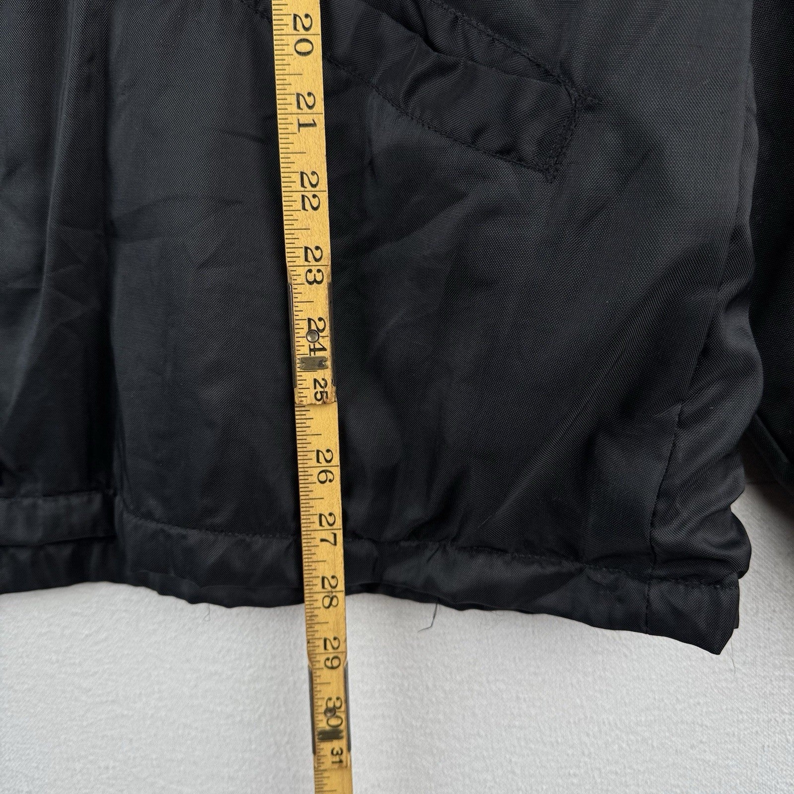 70's Vtg Parker Hannifin Fleece Lined Coach Jacket Chain Stitched "Carl" Black L