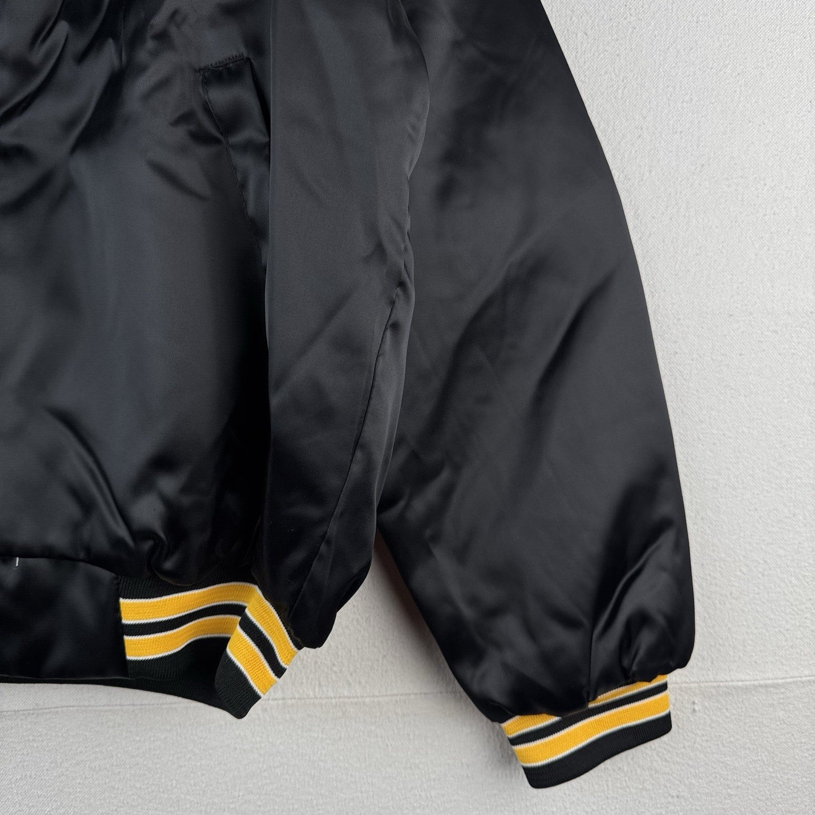 Teamsters Campaign Worker Black Satin Bomber Jacket Men's Small Made USA