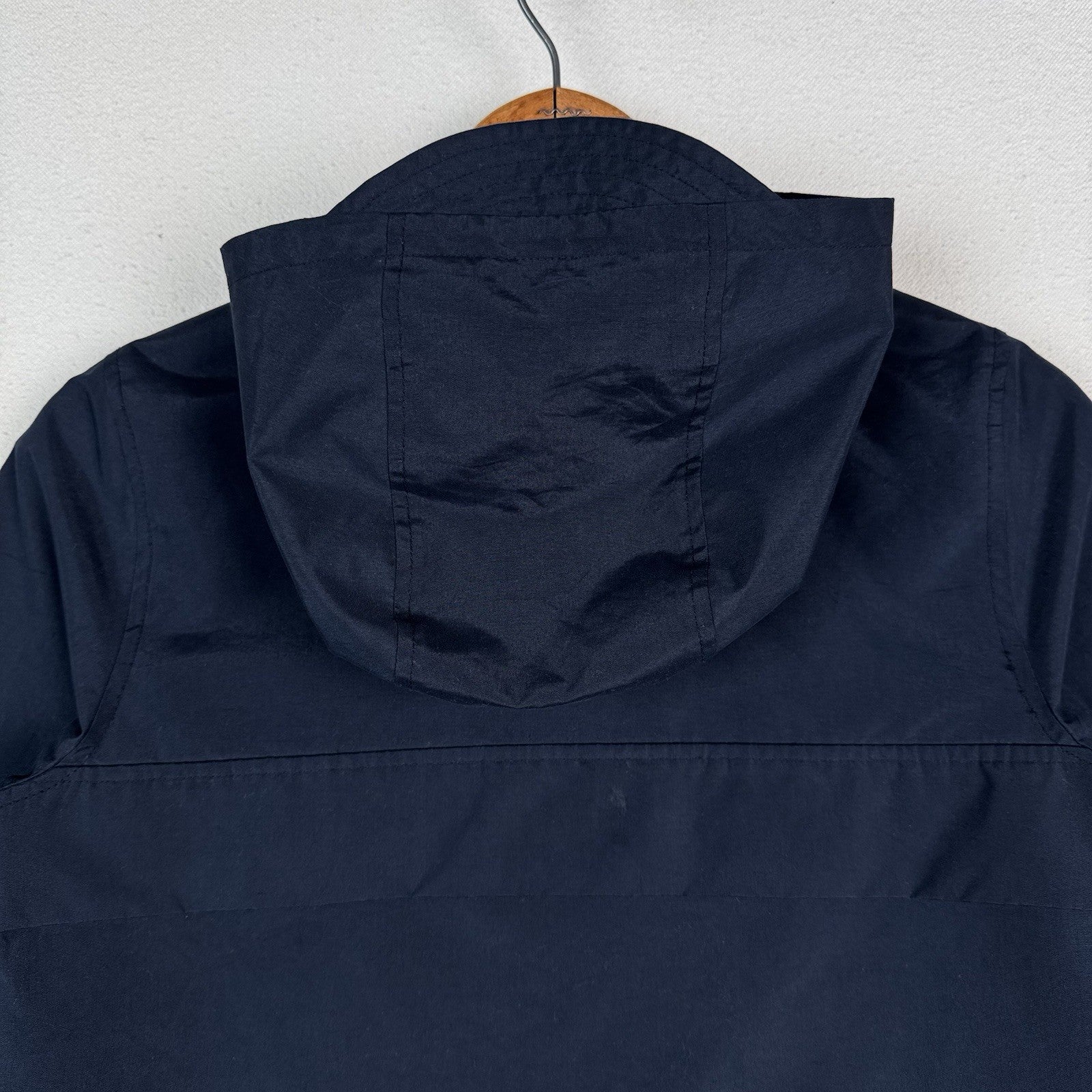 Old Navy Lined Kid’s Hooded Windbreaker Snap Jacket Size Medium (8) Navy Blue