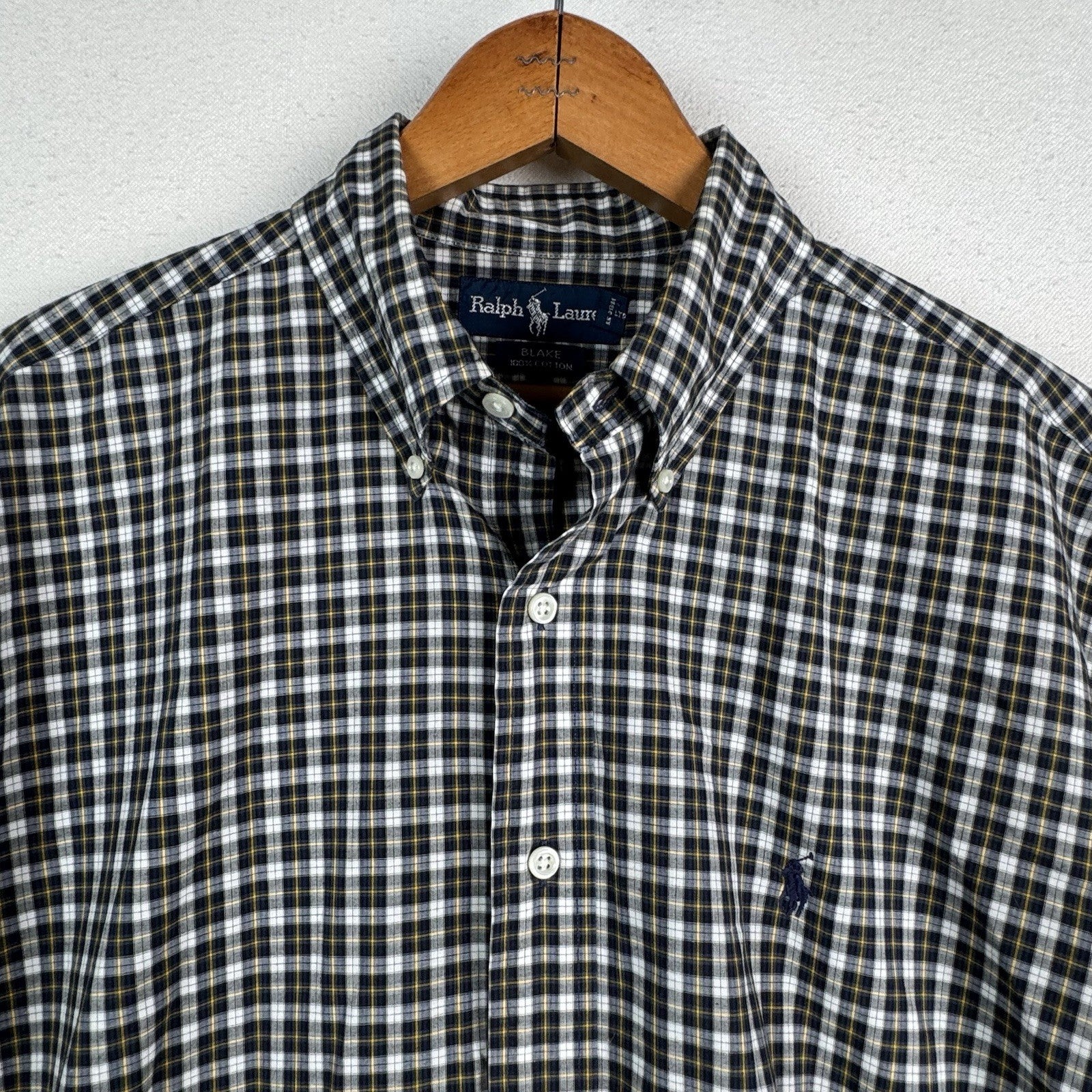 Vintage Polo Ralph Lauren Blake Short Sleeve Shirt Plaid Button Down Men’s Large