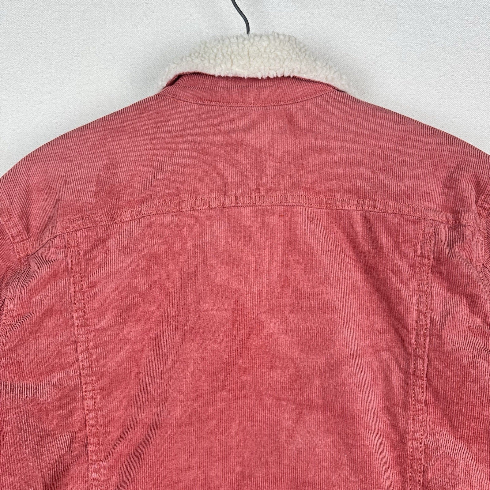 Gap Denim Icon Sherpa Lined Corduroy Jacket Dusty Rose Trucker Boxy Large
