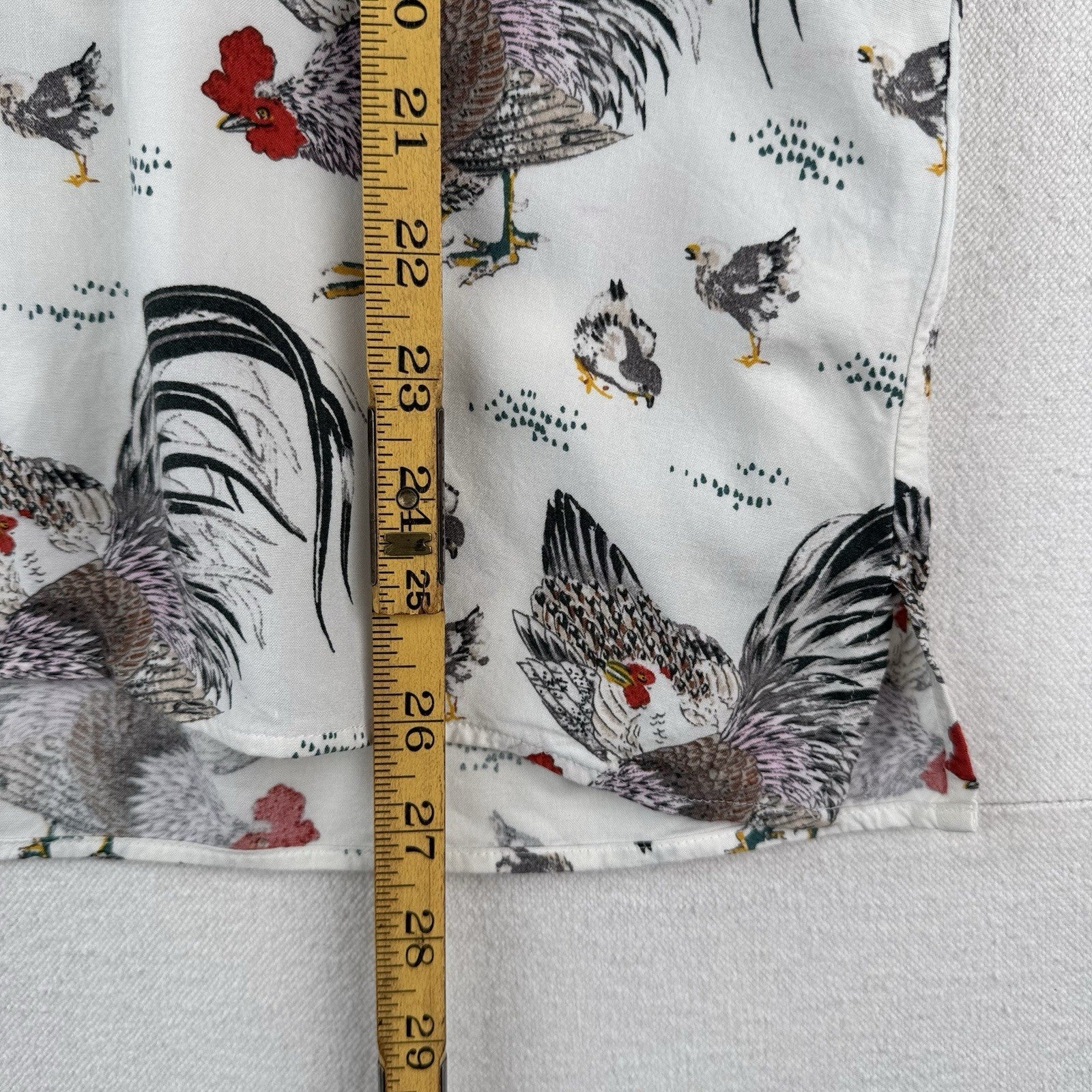 Uniqlo x Ito-Jakuchu Rooster Men’s Small Short Sleeve Camp Loop Collar Shirt