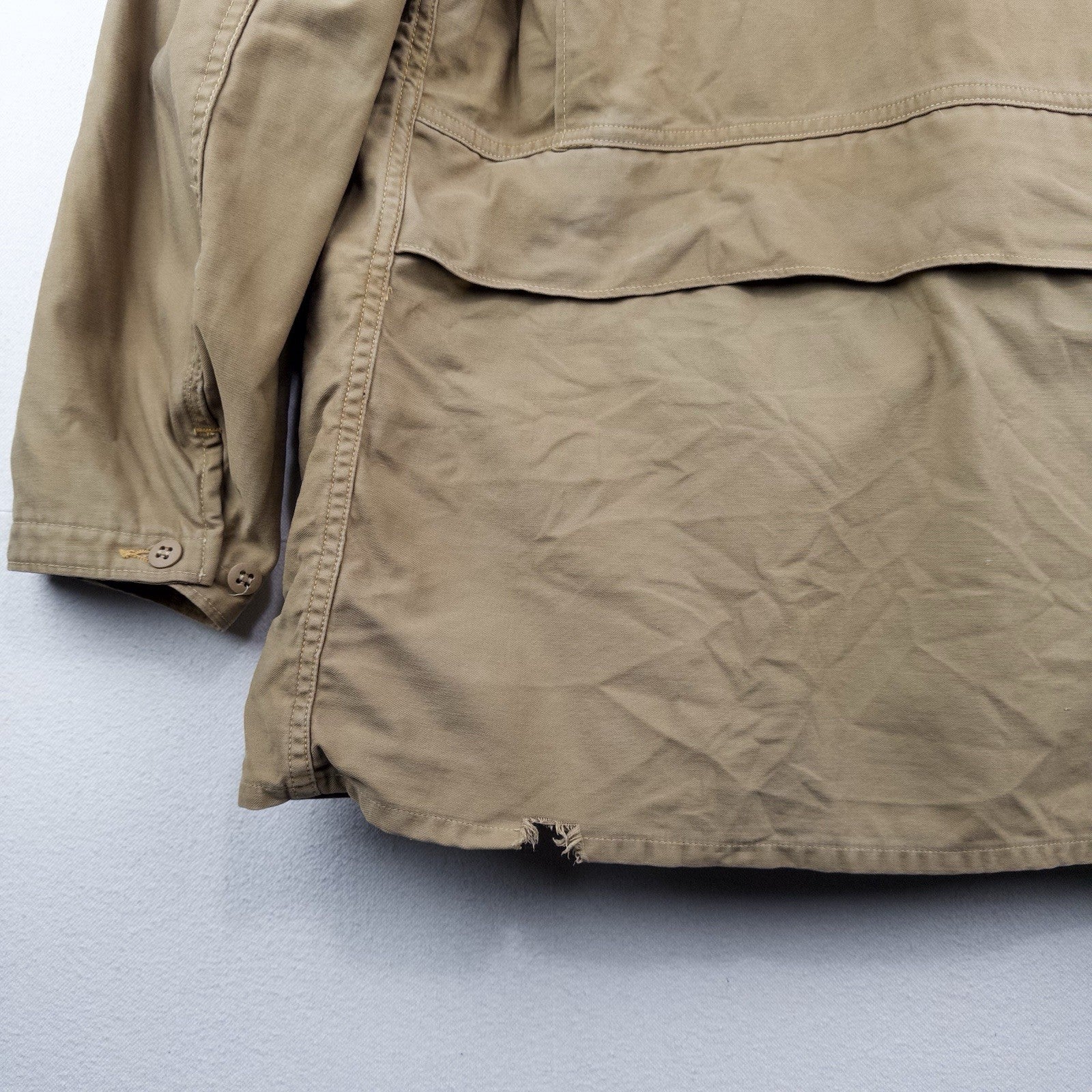 50’s Vtg JC Higgins Men’s L Canvas Hunting Jacket Tan Corduroy Shooting Coat USA