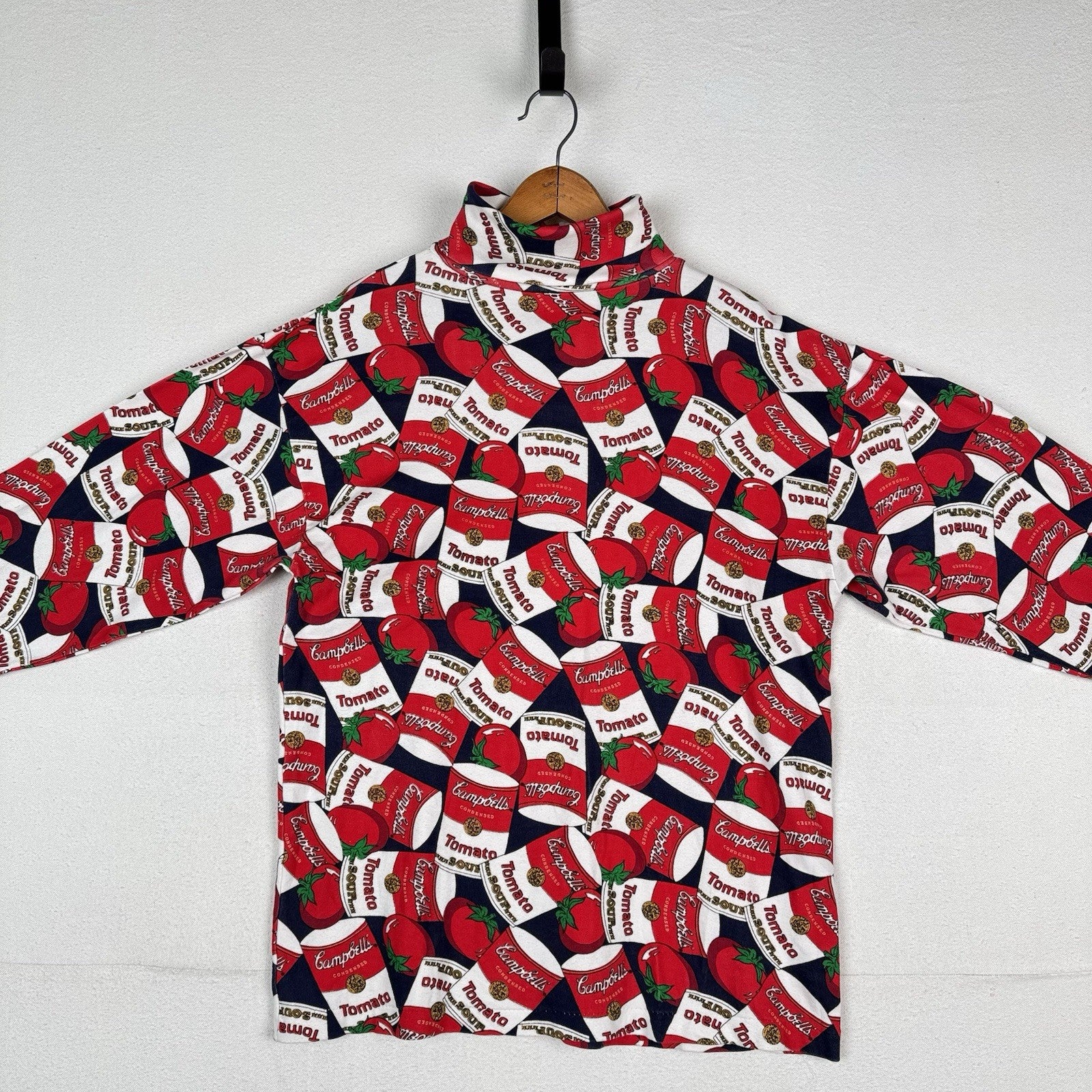 Vtg Campbell’s Tomato Soup Pop Art 60s Andy Warhol Soup Can Turtleneck XL USA