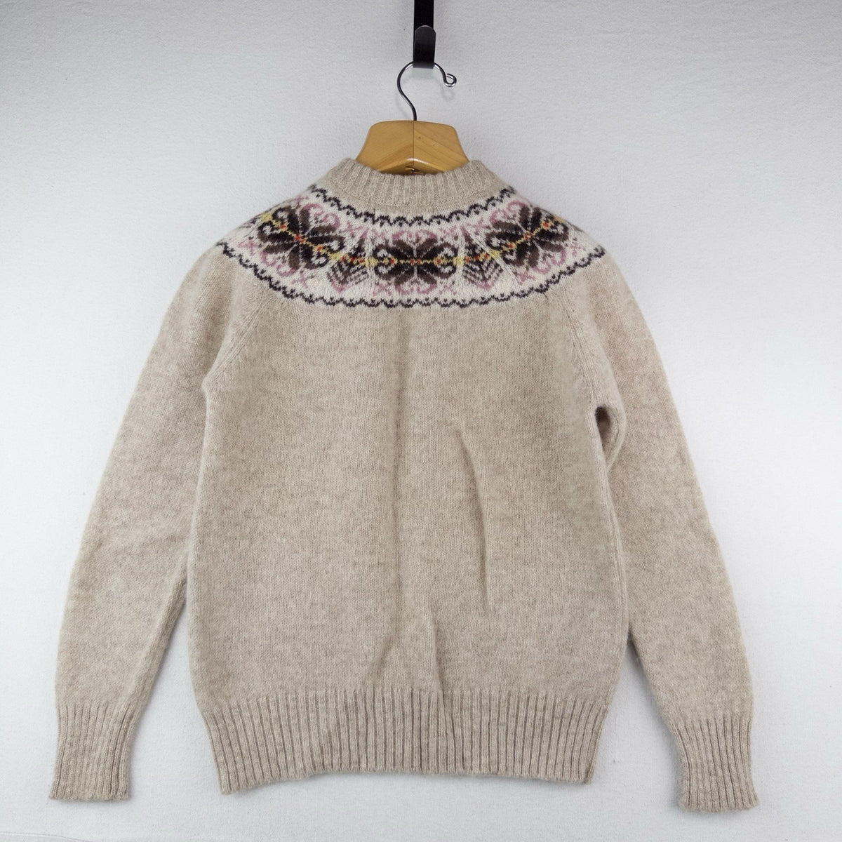 70’s Vtg Isles Knit Shetland Wool Sweater Women’s L Fair Isle Made In Scotland
