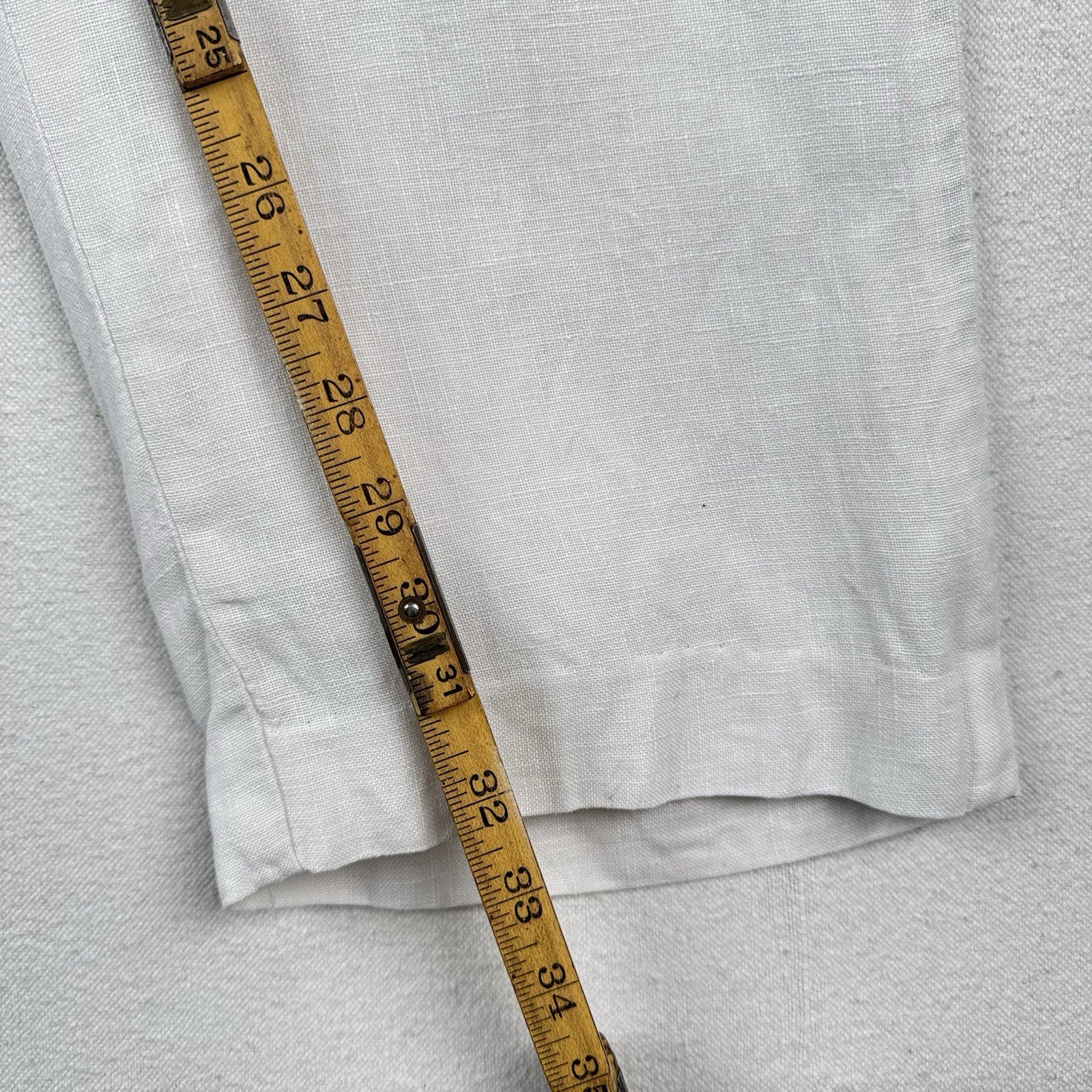90’s Vtg Polo Ralph Lauren Mens 40x34 (38x32) Bone White Linen Pants Flat Front