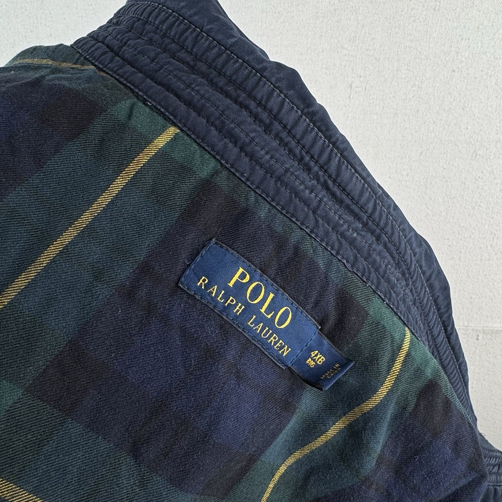 Polo Ralph Lauren Bi-Swing Flannel Lined Jacket Mens 4XB Blue Harrington Bomber