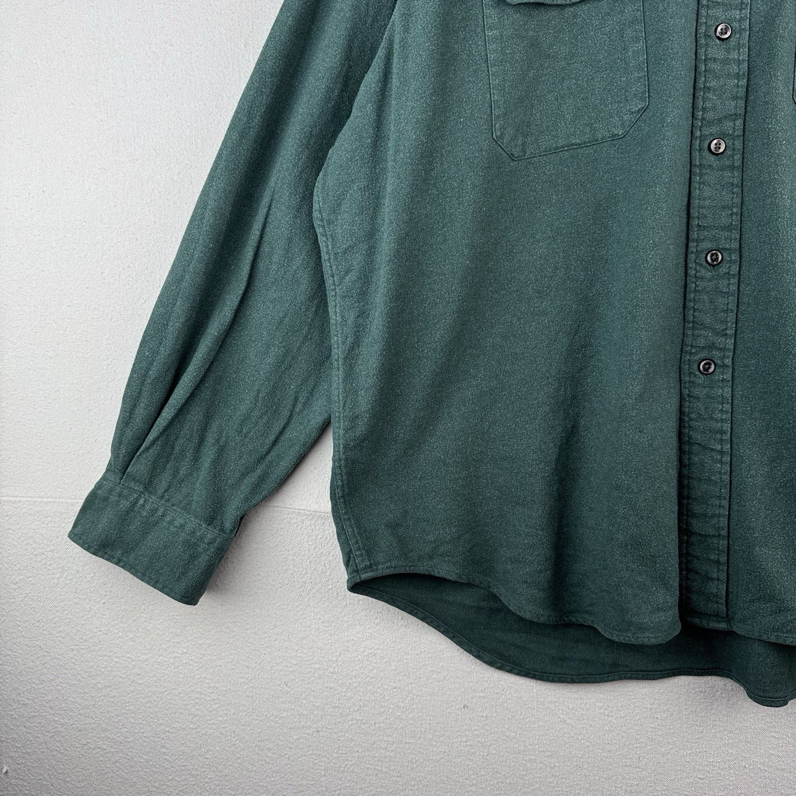 90’s Vtg Polo Ralph Lauren GI Chamois Flannel Shirt Size 2XL Forest Green