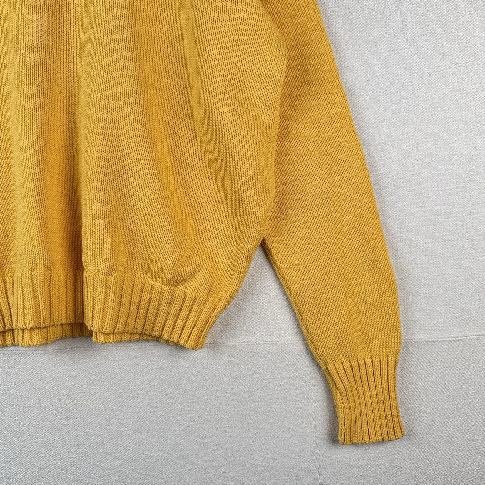 90’s Vintage Polo Ralph Lauren Sweater Men’s Large Yellow Knit Cotton *Read