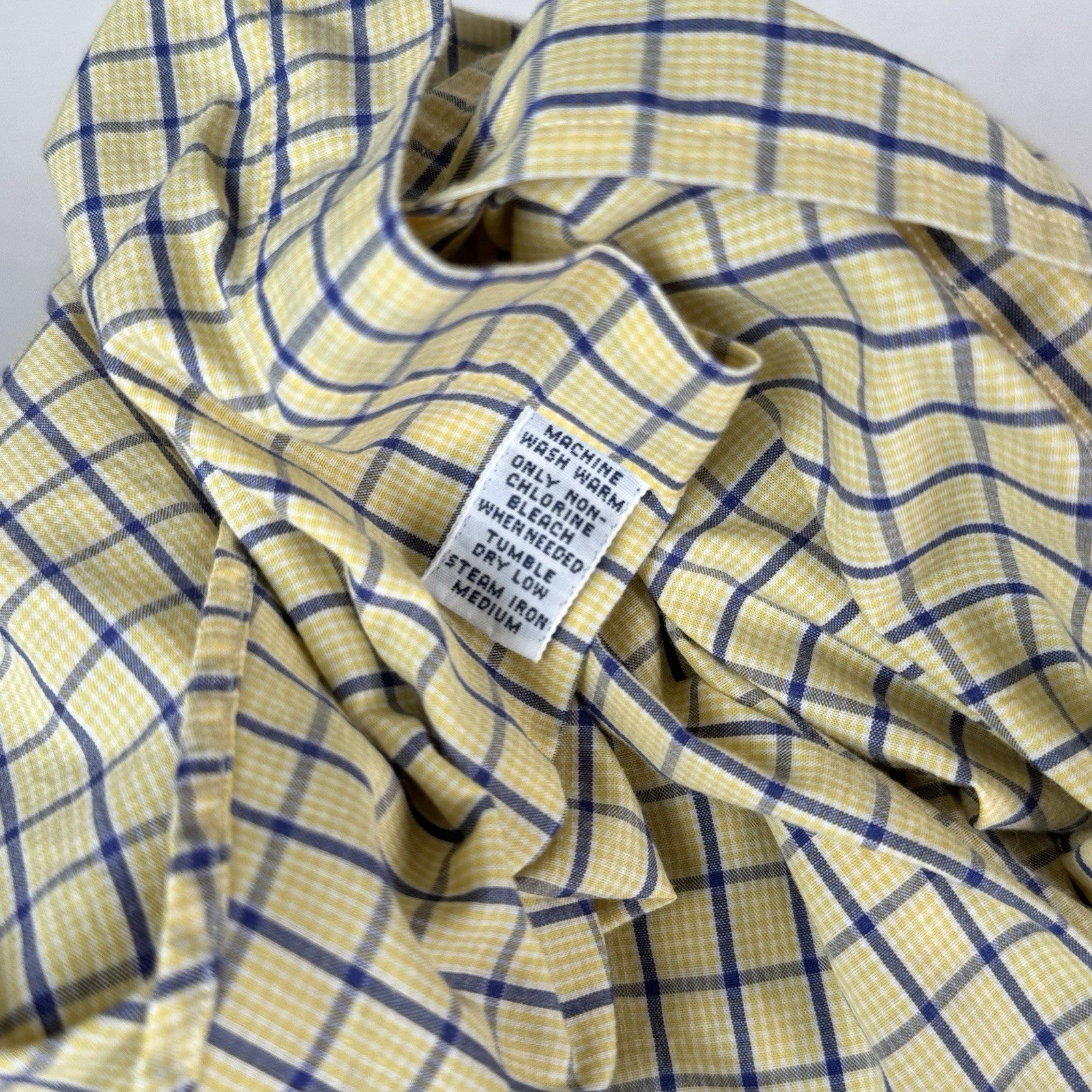 Vintage Ralph Lauren Button Down Blake Shirt Mens XL  SS Yellow Gingham Check