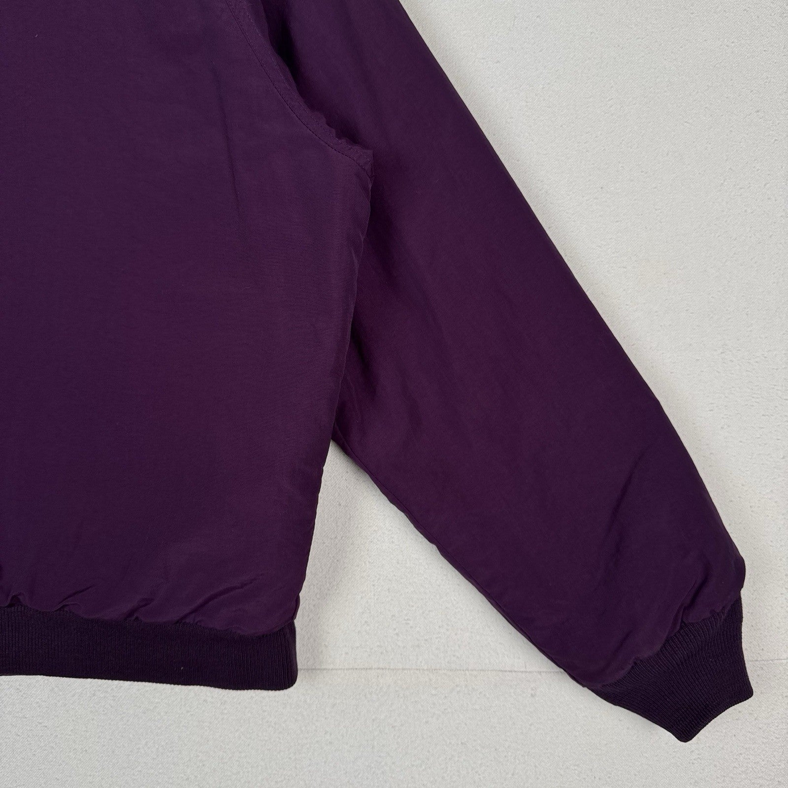 Vintage Lands End Squall Bomber Jacket Men’s M Purple Fleece Lined Made In USA