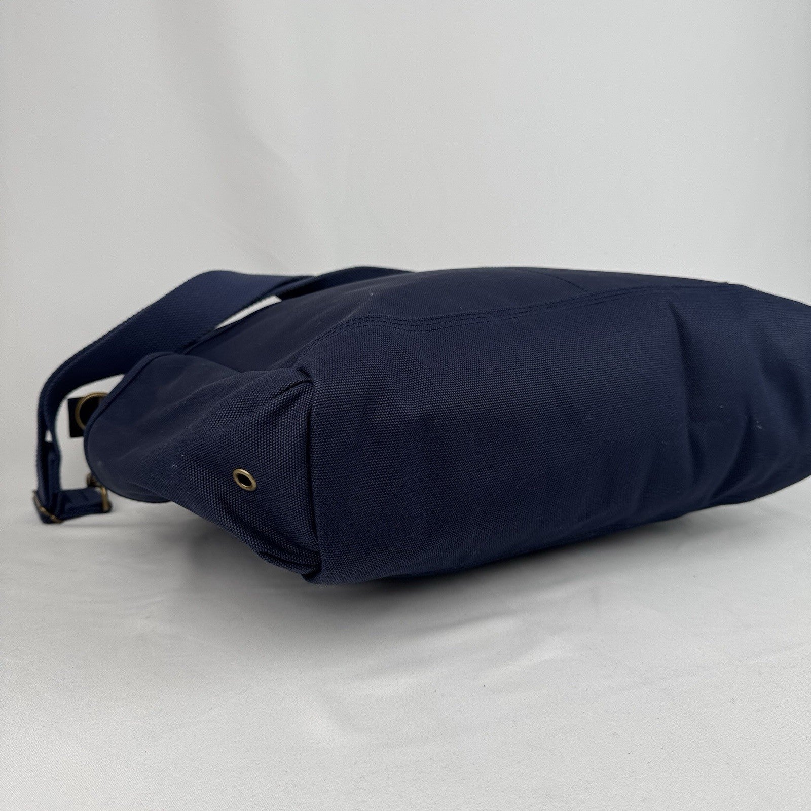 L.L.Bean Stonington Daily Commuter Travel Work Bag Navy Blue Canvas 17”