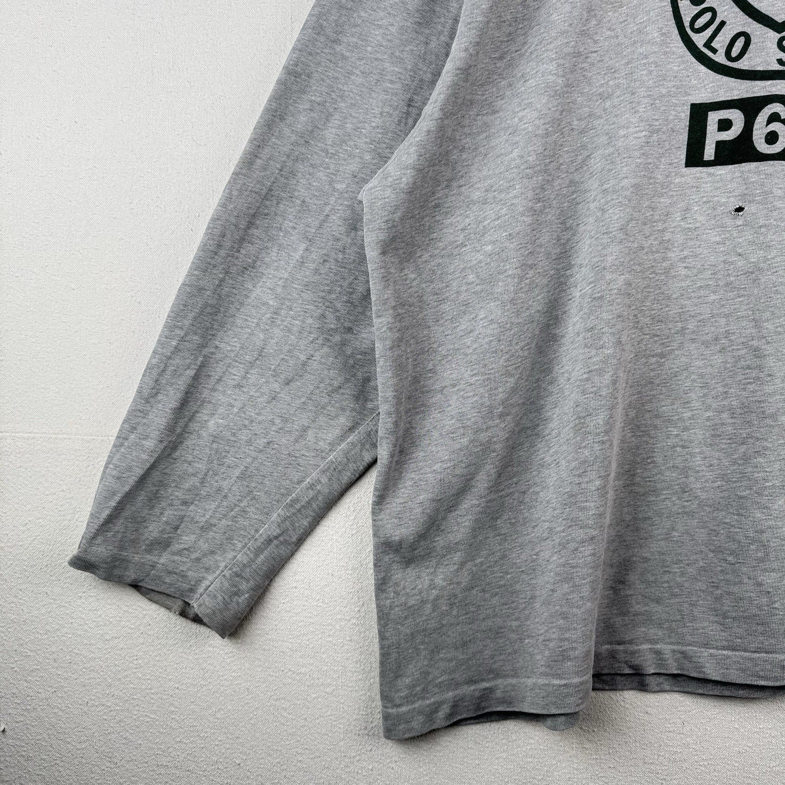 90’s Vtg Polo Ralph Lauren Hockey Gray Jersey Sweatshirt Mens 2XL *Distressed