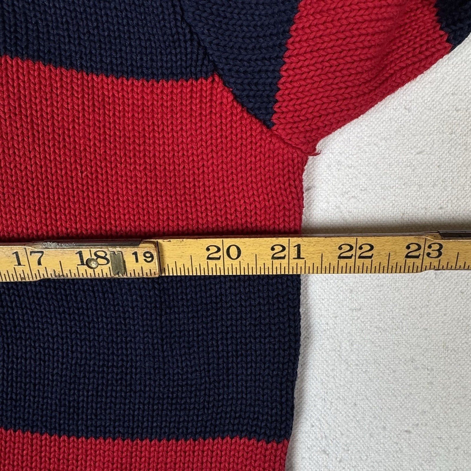 90’s Vtg Polo Ralph Lauren Knit Sweater Men’s M Red Navy Blue Color Block *Read