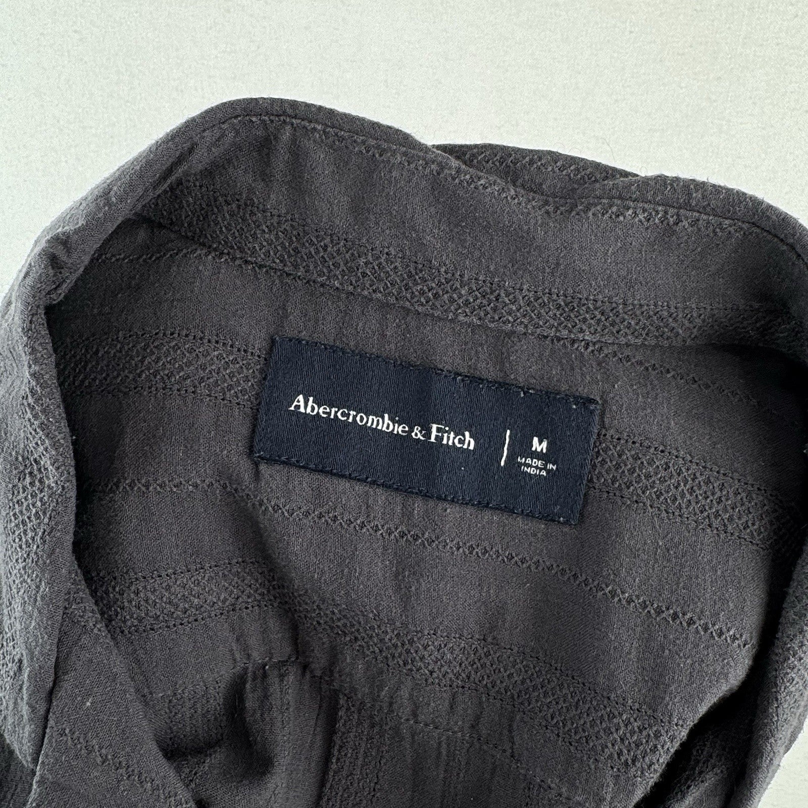 Abercrombie & Fitch Shirt Mens M Brown Lightweight Camp Collar Resort Shirt