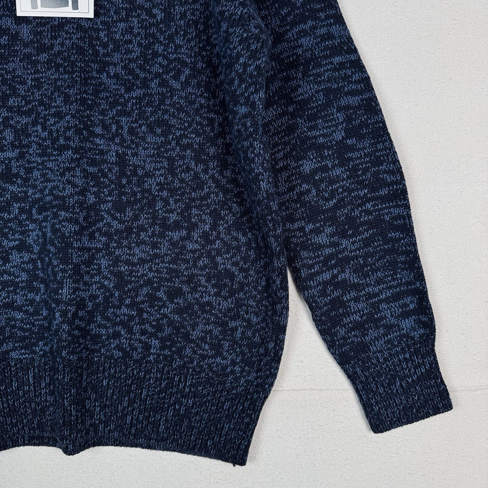 NWT J.Riley Scott Wool-blend Sweater Men’s Blue Marled Elbow Patches Size Large