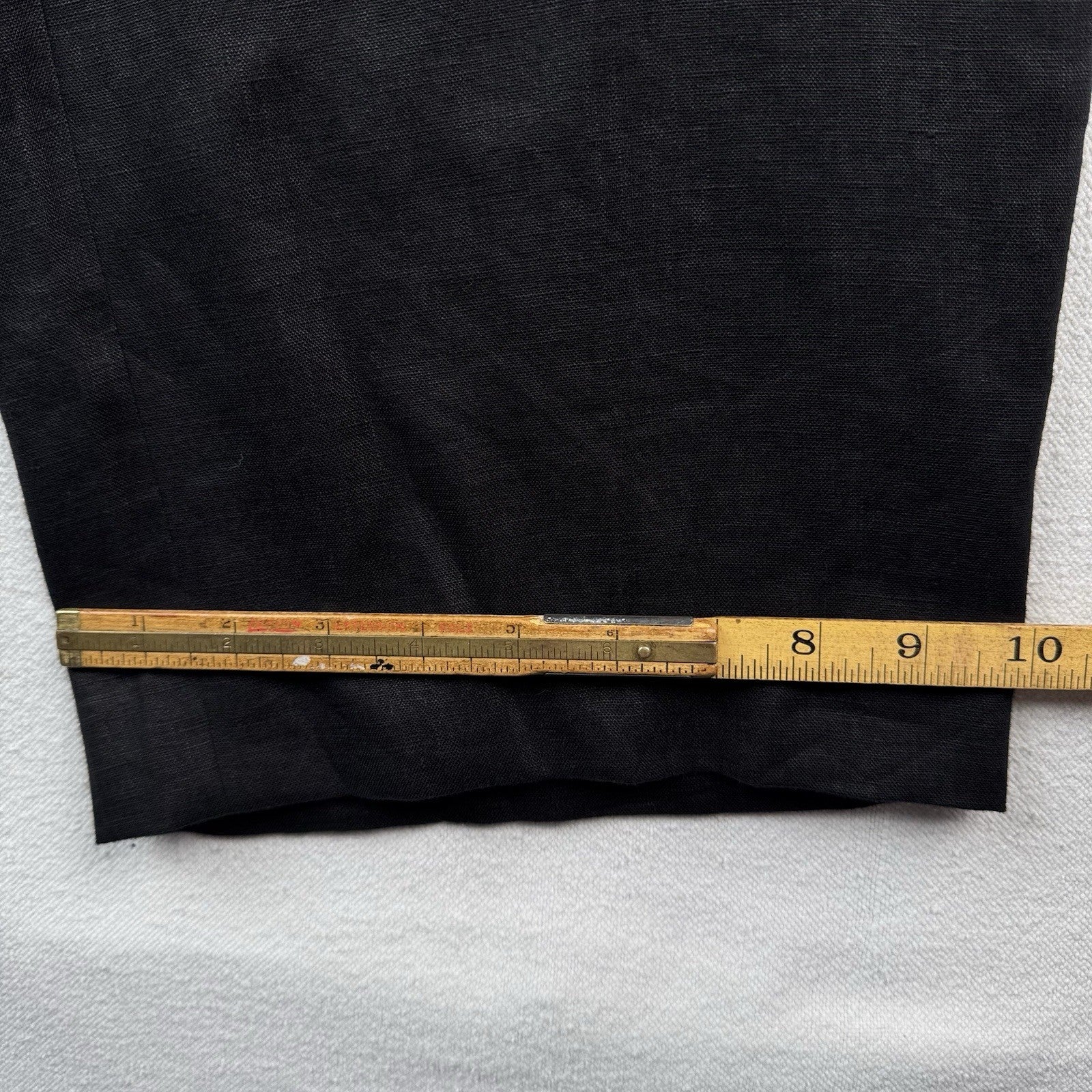 Ralph Lauren Solid Black 100 % Linen Pants Flat Front Men’s Trousers Fits 42x31