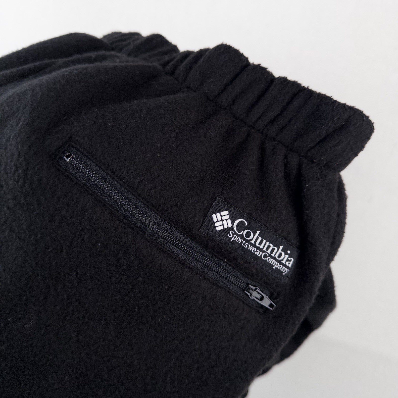 90s Vtg Columbia Women’s Small Spell Out Fleece Sweatpants Joggers Pants Black