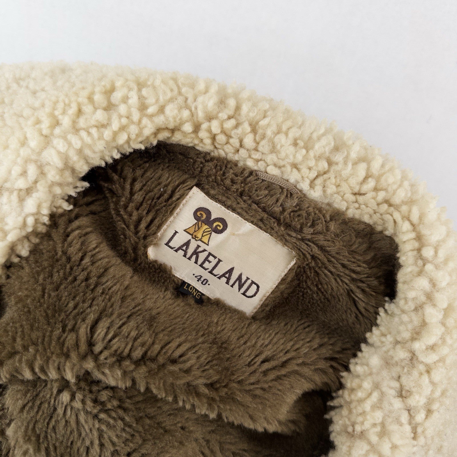 60’s Vtg Lakeland Suede Shearling Rancher Jacket Sherpa Collar Men’s 40 Long USA