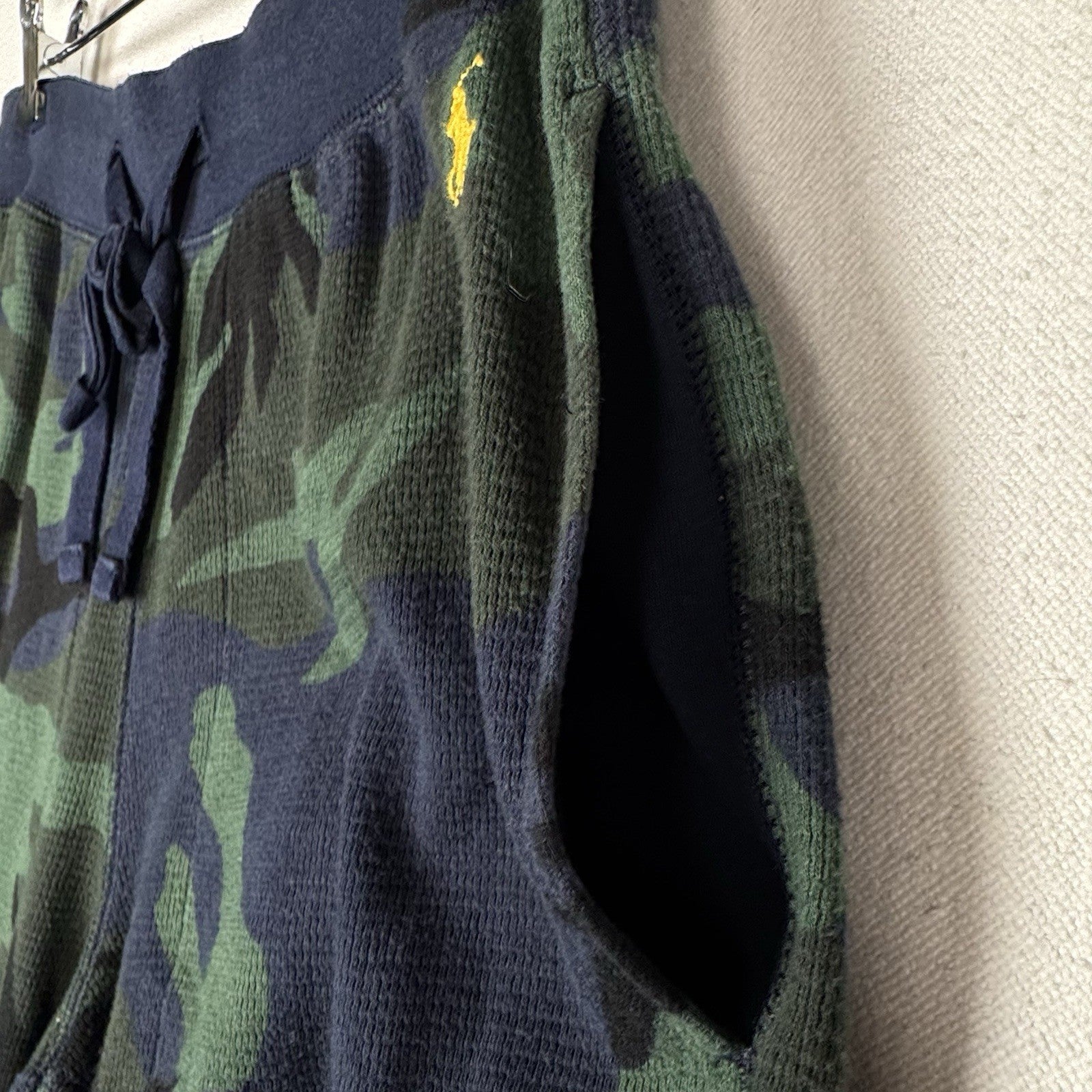 Polo Ralph Lauren Men's Navy Camo Waffle Knit Thermal Sleep Jogger Pants Large L