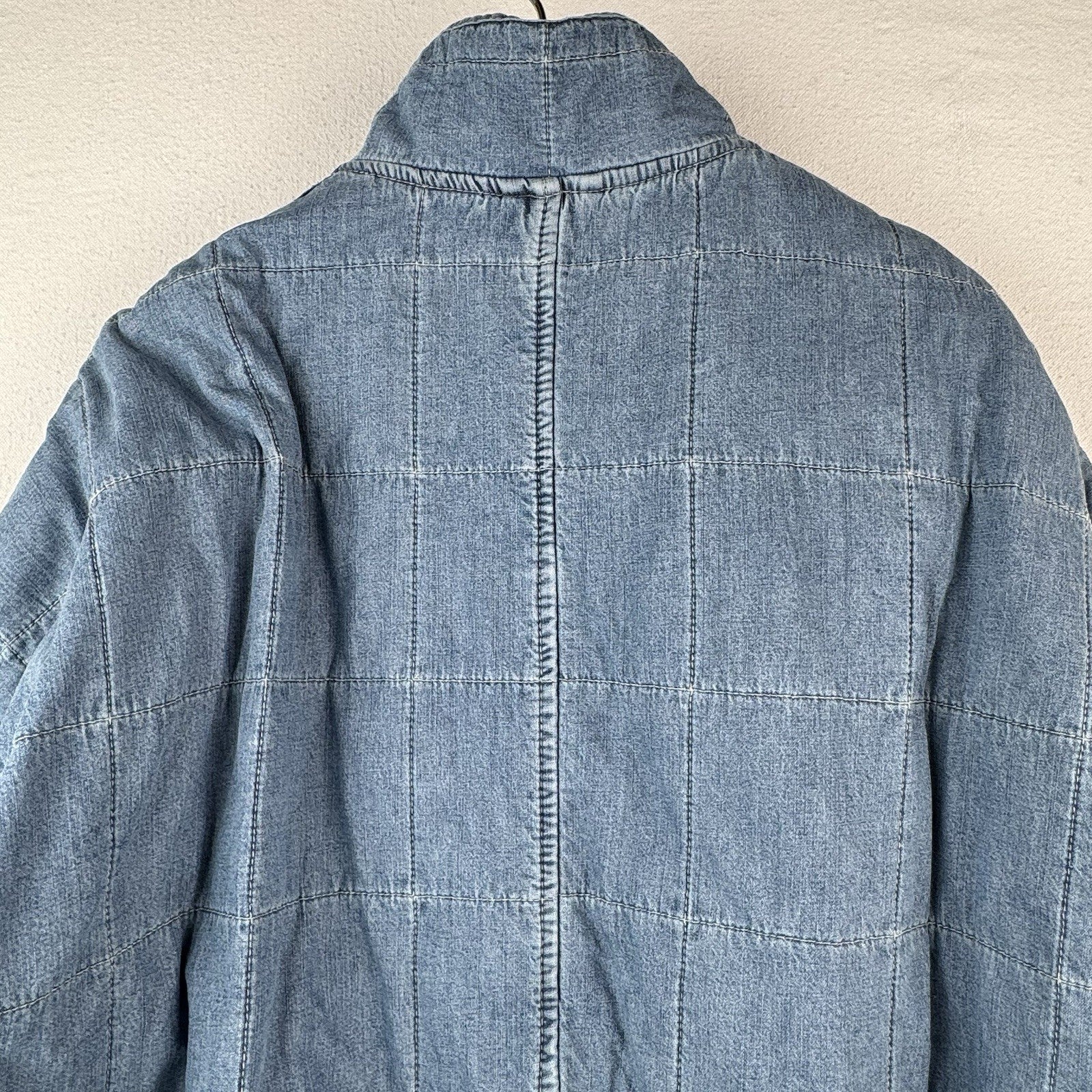 Free People Dolman Quilted Chambray Jacket Slouchy Indigo Blue Denim Medium