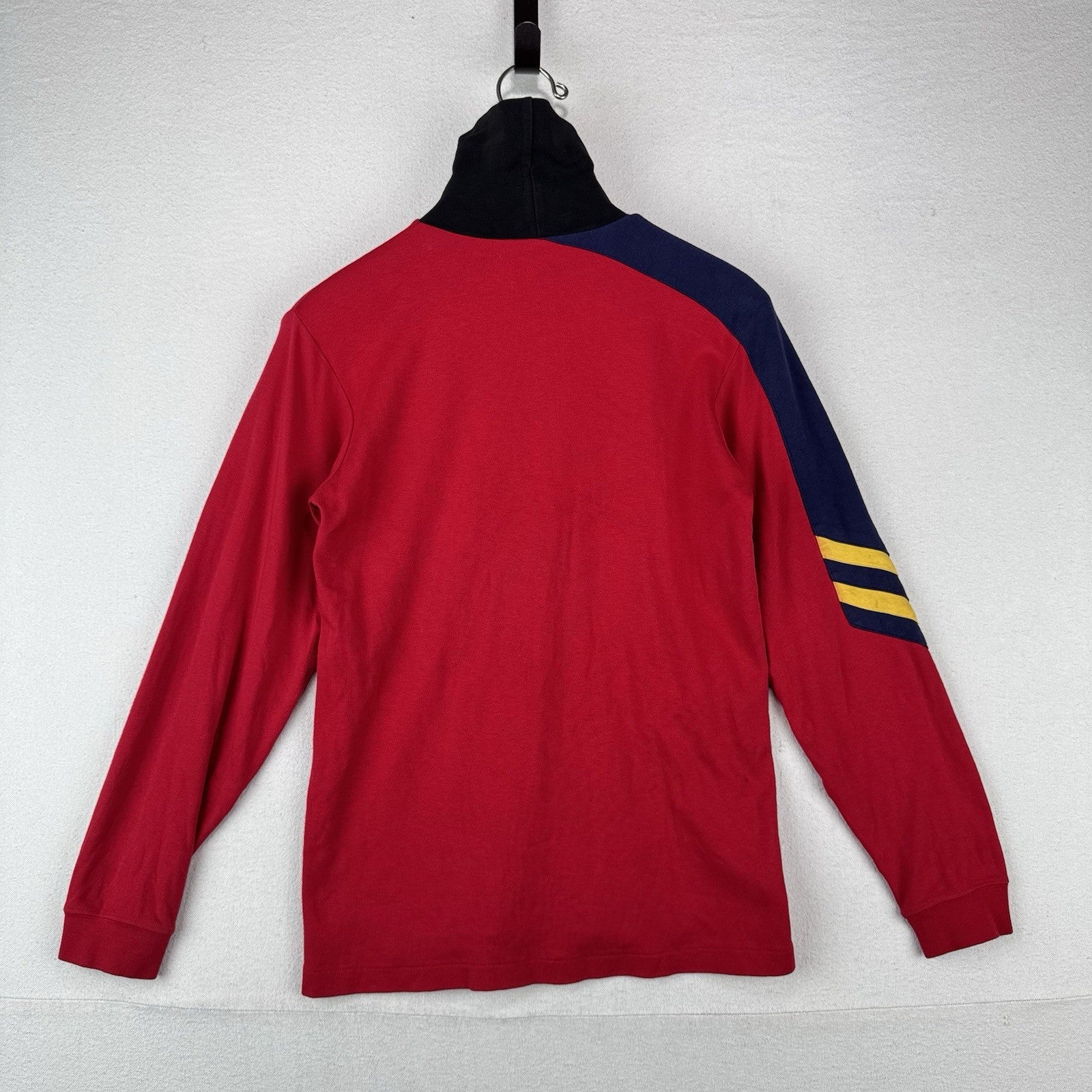80’s Vtg Polo Ralph Lauren Mens L Red Turtleneck Sleeve Stripe *Green Label