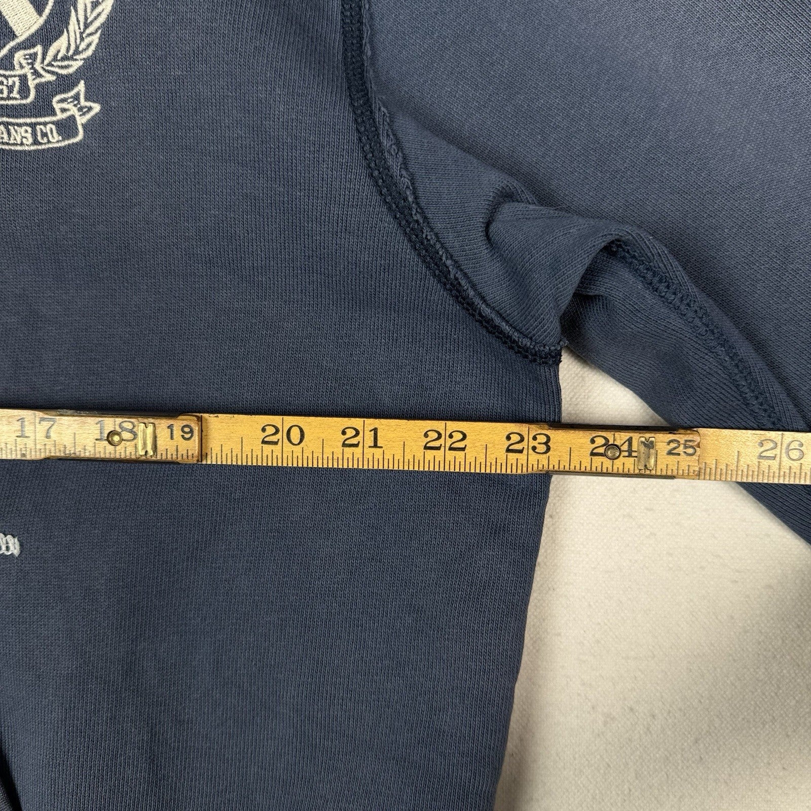 Vtg Ralph Lauren Polo Jeans Co Hoodie Sweatshirt Men's M Navy Crest *Sun Faded