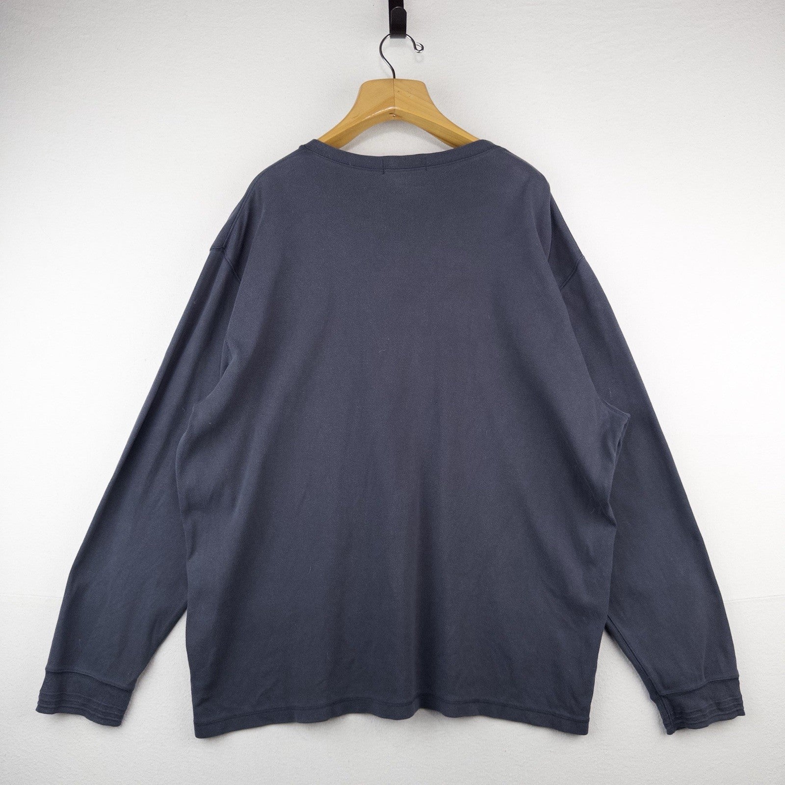 90’s Vtg Polo Ralph Lauren 2-button Henley Long Sleeve Blue Tee Shirt Mens 2XL